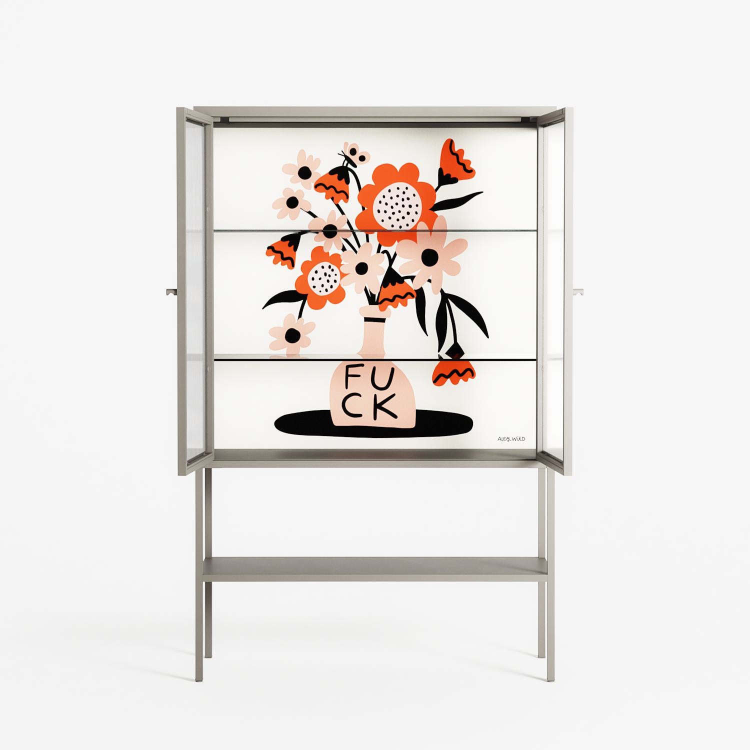 Fuck - Loft Cabinet - Aley Wild - Pebble - Reeded glass