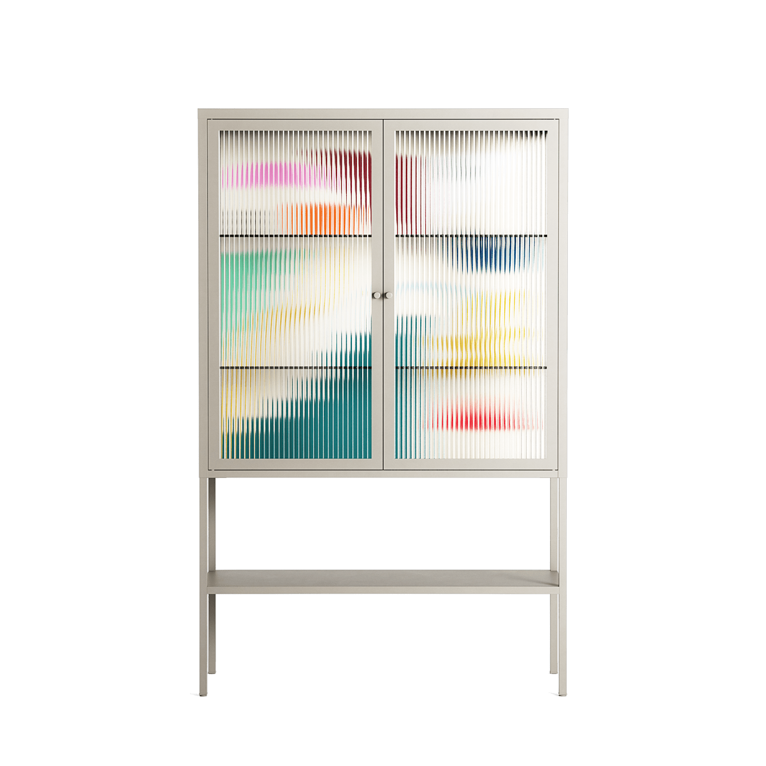 Garden Shapes - Loft Cabinet - Aley Wild - Pebble - Reeded glass