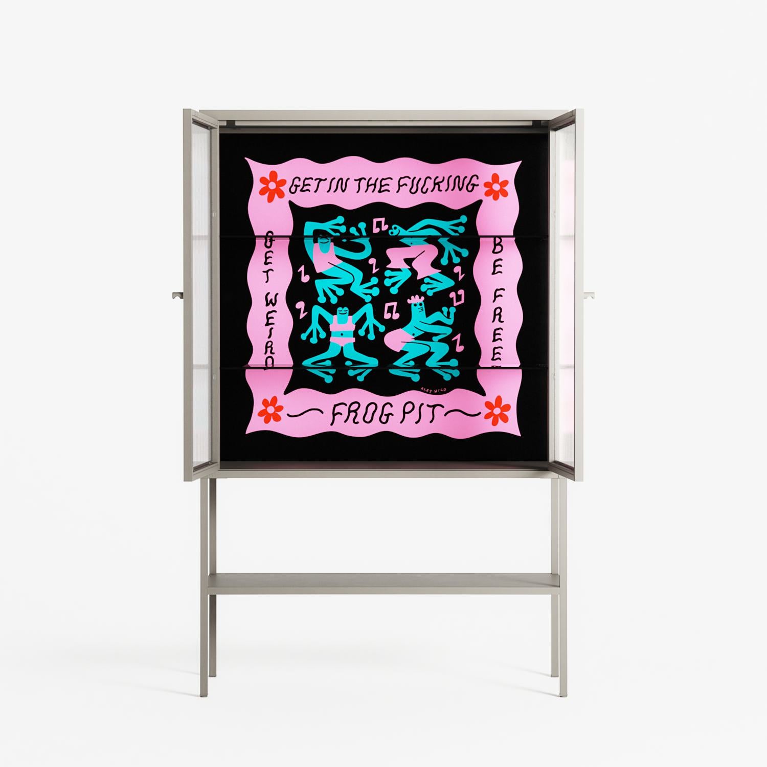 Get In The Fucking Frog Pit - Loft Cabinet - Aley Wild - Pebble - Reeded glass