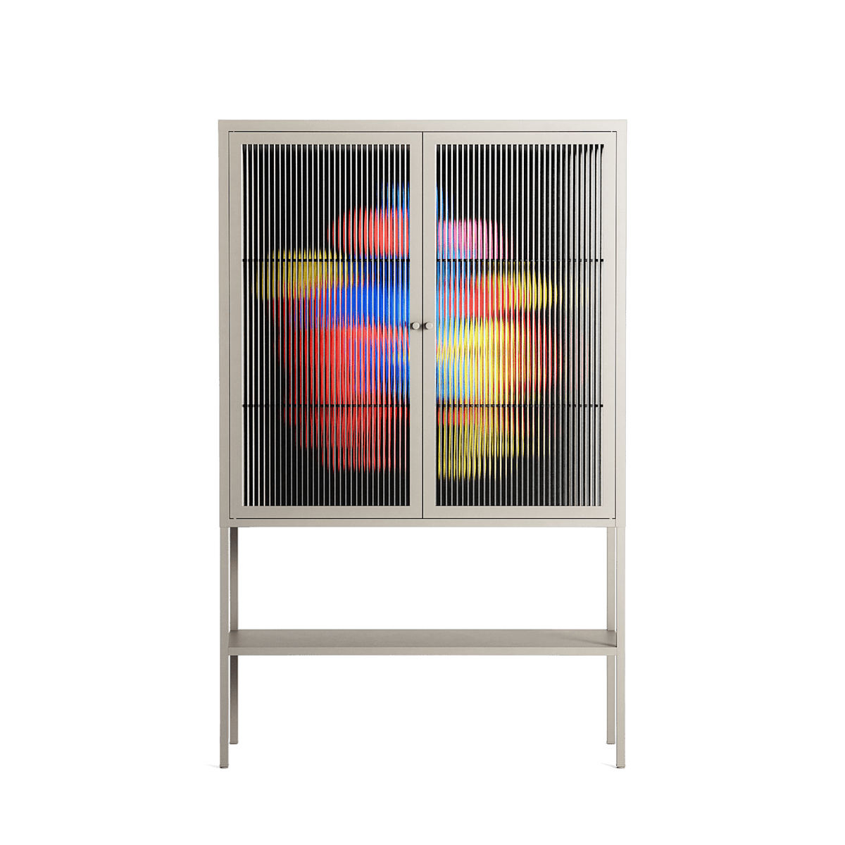 Mushroom Dance Multi - Loft Cabinet - Aley Wild - Pebble - Reeded glass