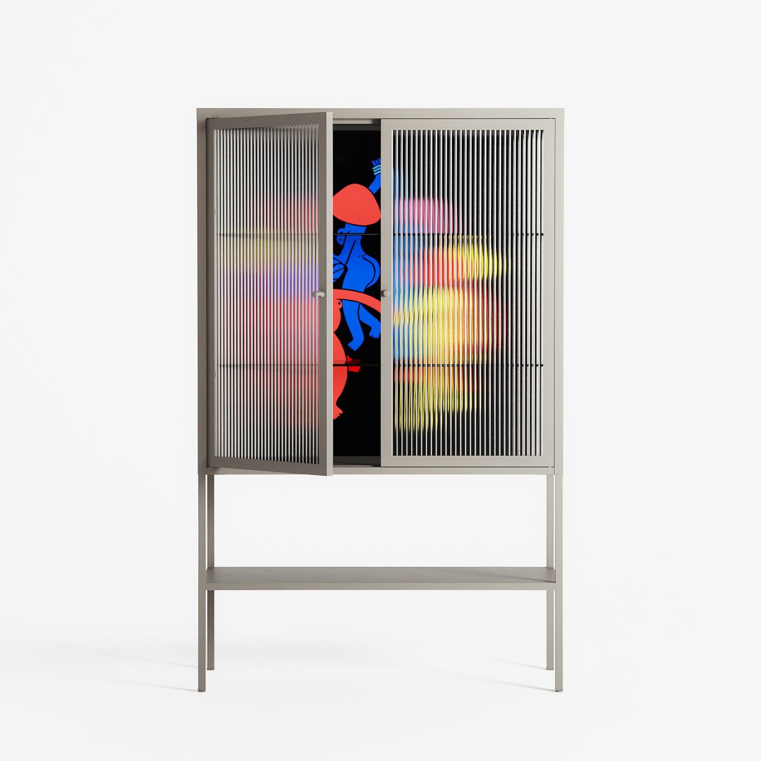 Mushroom Dance Multi - Loft Cabinet - Aley Wild - Pebble - Reeded glass