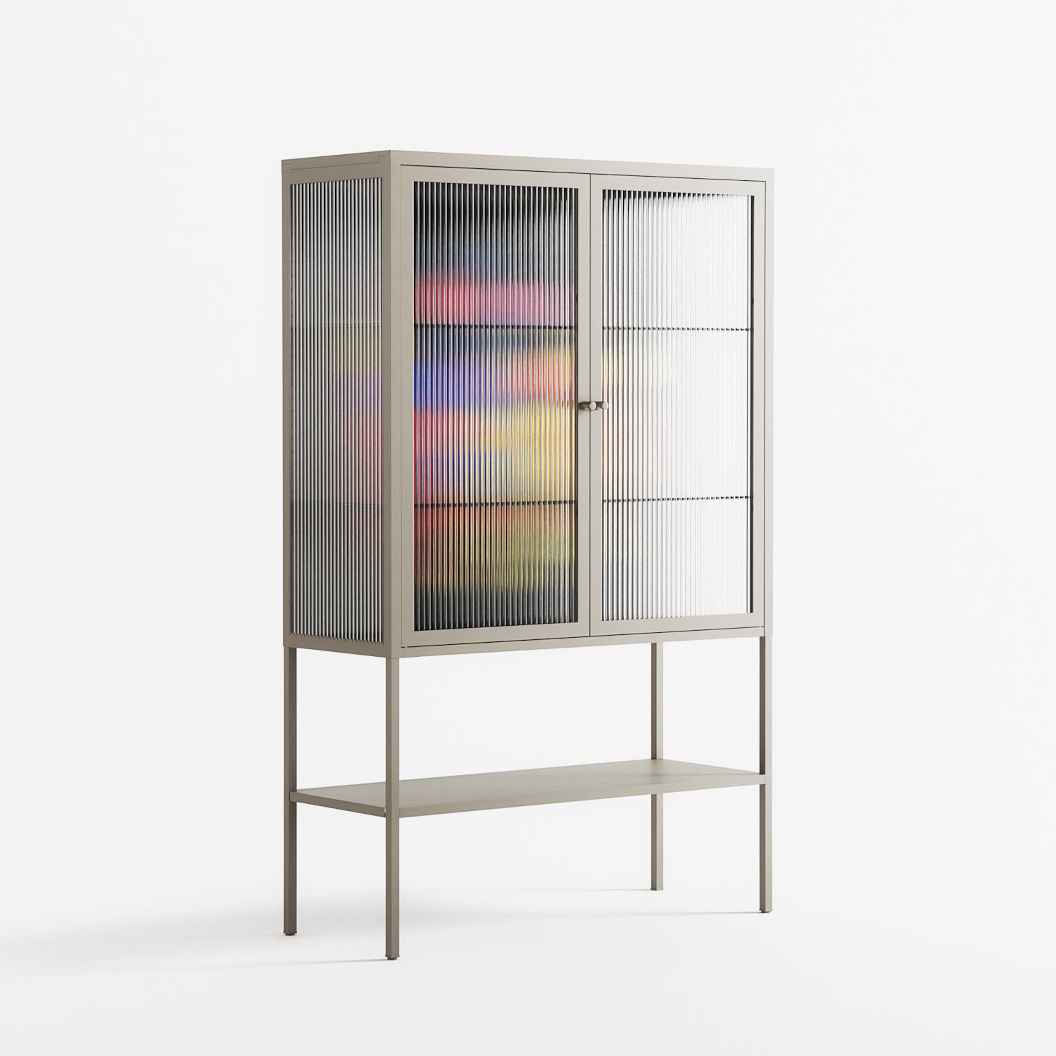 Mushroom Dance Multi - Loft Cabinet - Aley Wild - Pebble - Reeded glass