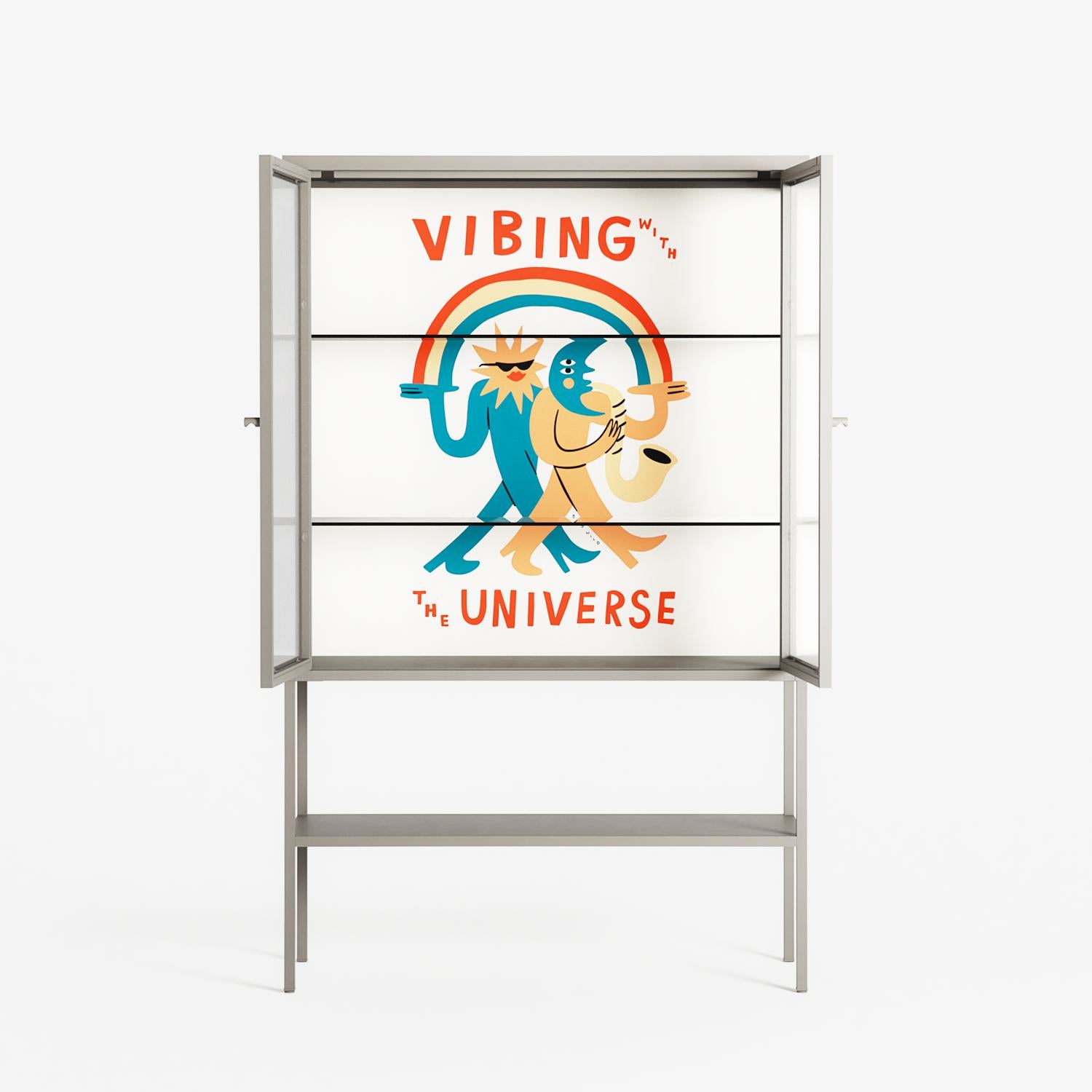 Vibing With The Universe - Loft Cabinet - Aley Wild - Pebble - Reeded glass