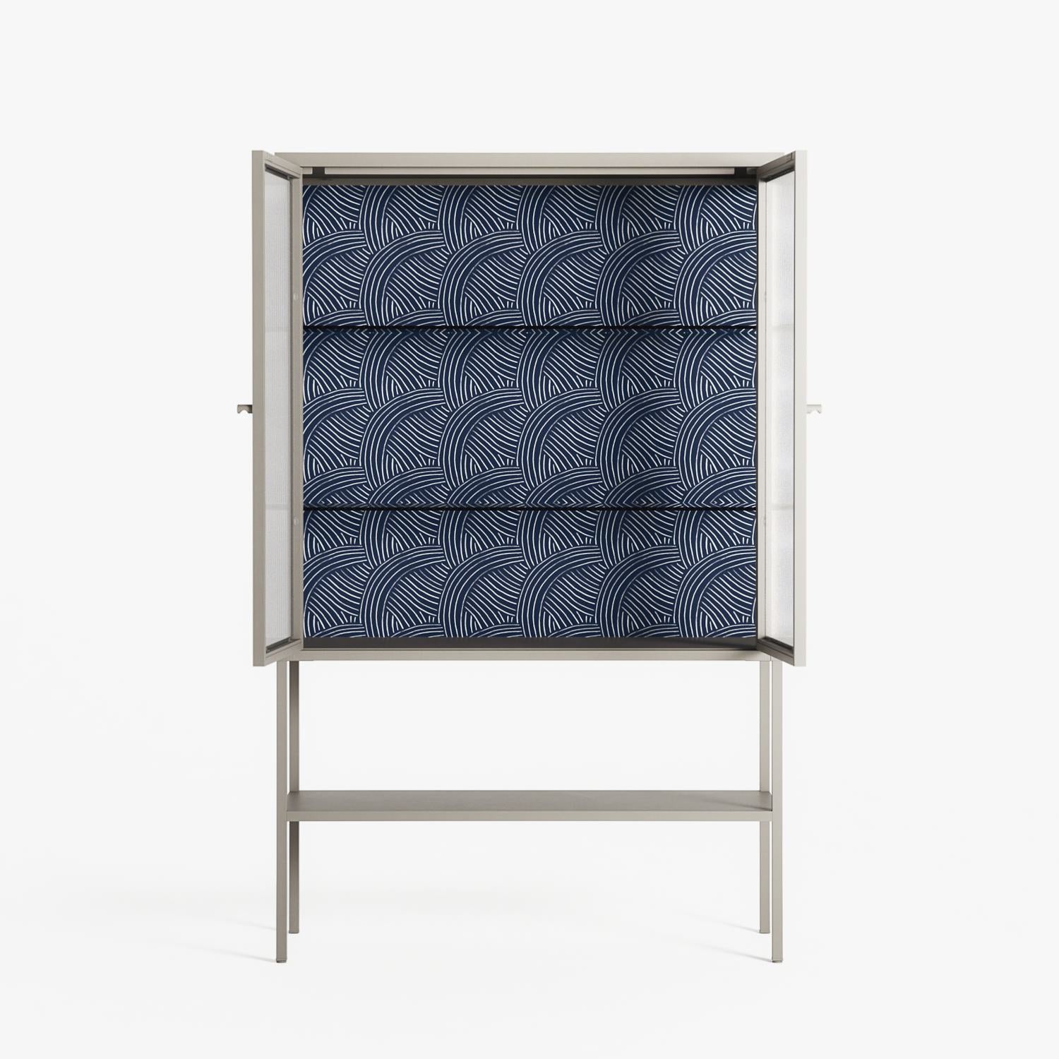 Basket Weave - Loft Cabinet - Katie O’Shea - Pebble - Reeded glass
