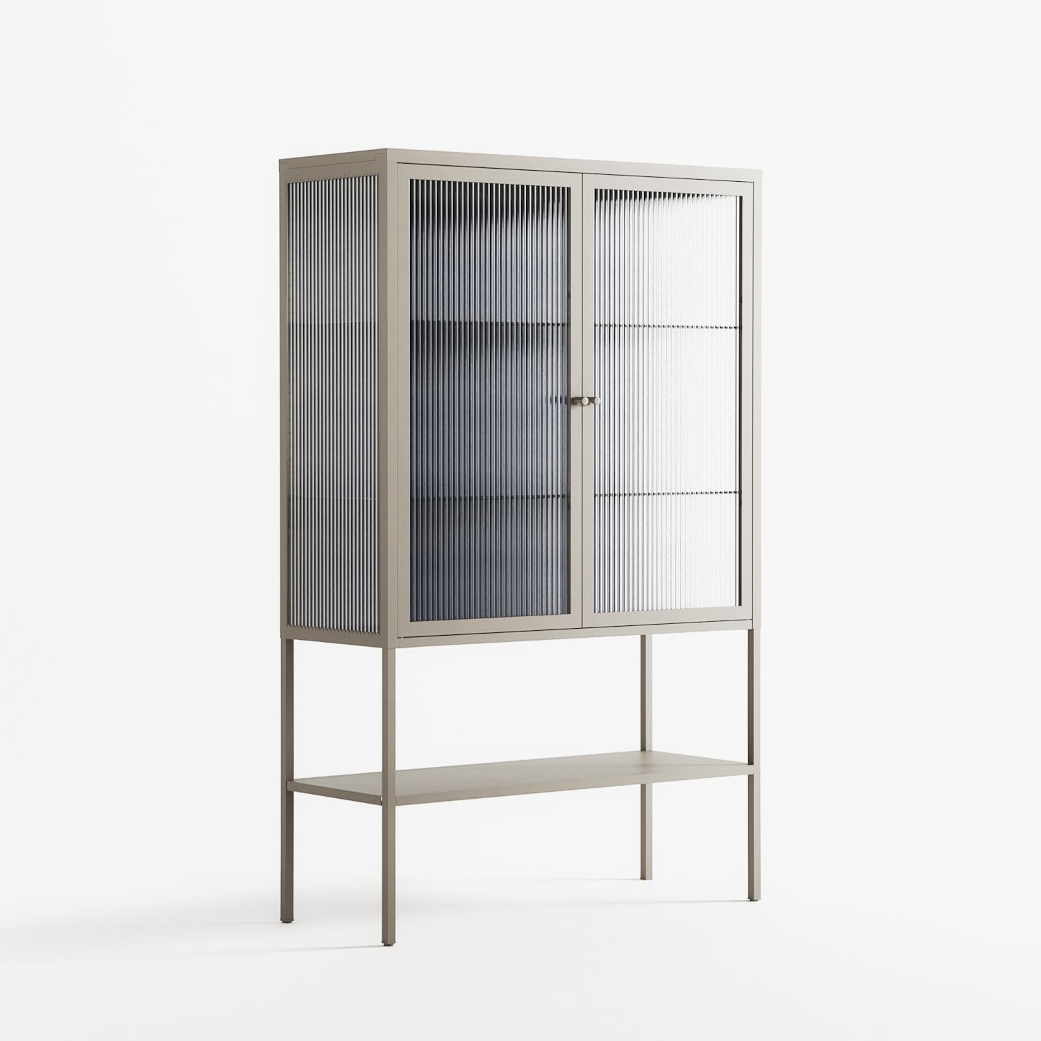 Basket Weave - Loft Cabinet - Katie O’Shea - Pebble - Reeded glass
