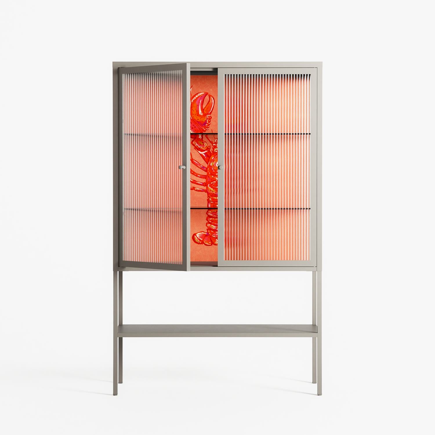 Lobster - Loft Cabinet - Raissa Oltmanns - Pebble - Reeded glass