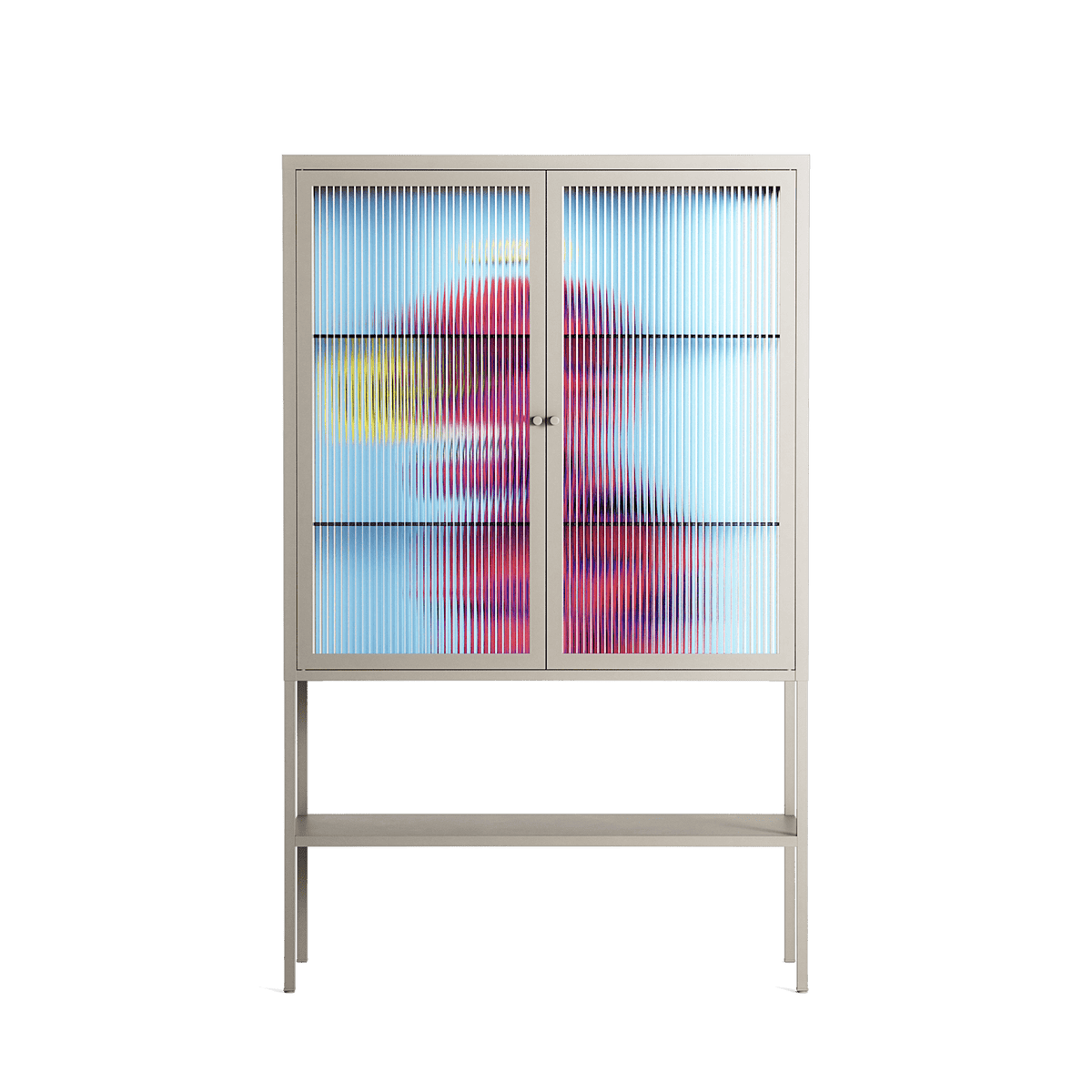 Flower - Loft Cabinet - Cezar Berje - Pebble - Reeded glass