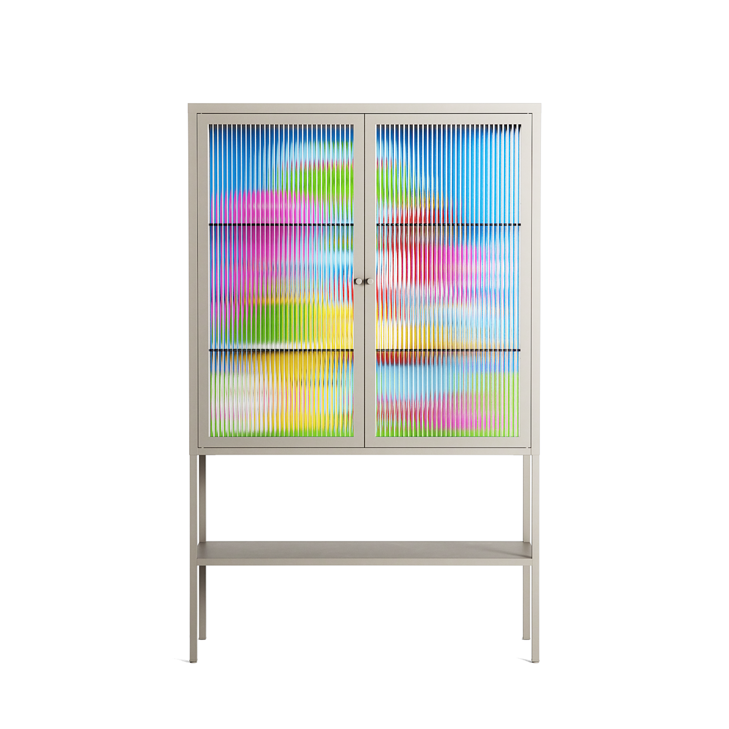 Funny Friends - Loft Cabinet - Cezar Berje - Pebble - Reeded glass