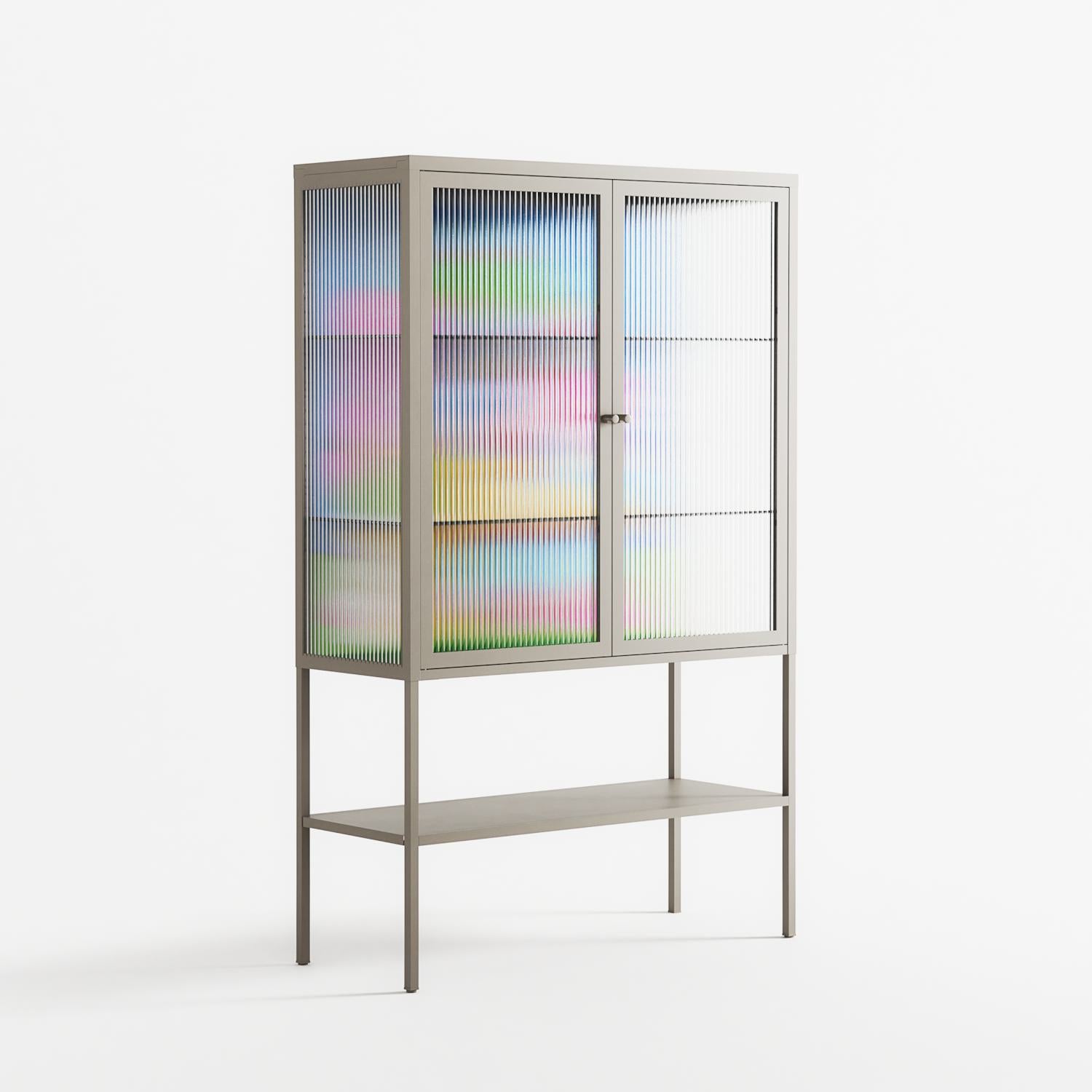 Funny Friends - Loft Cabinet - Cezar Berje - Pebble - Reeded glass