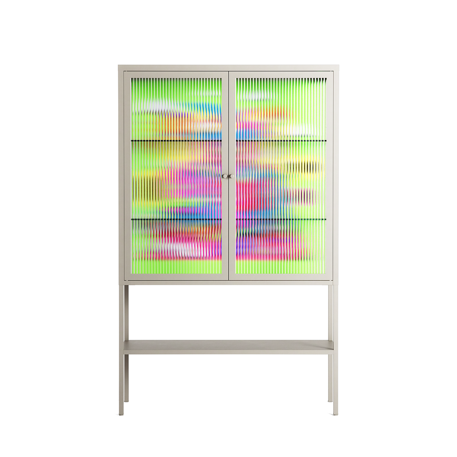 Wizard - Loft Cabinet - Cezar Berje - Pebble - Reeded glass