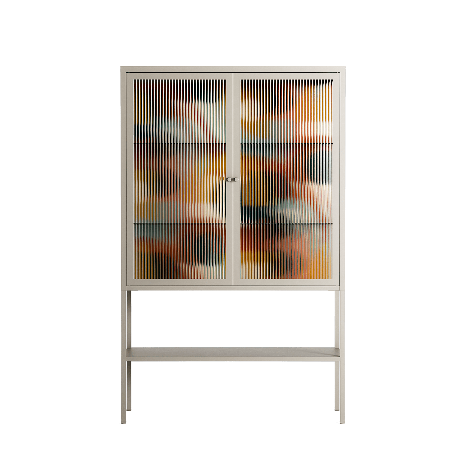Abstract Sunrise - Loft Cabinet - Amy Suther - Pebble - Reeded glass