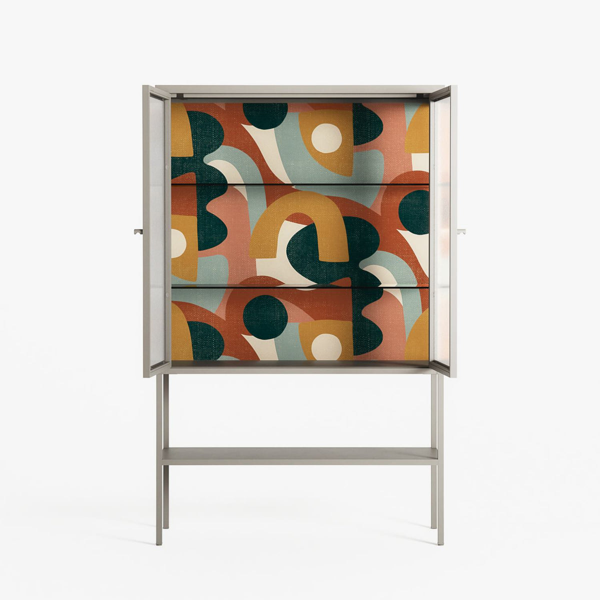 Abstract Sunrise - Loft Cabinet - Amy Suther - Pebble - Reeded glass