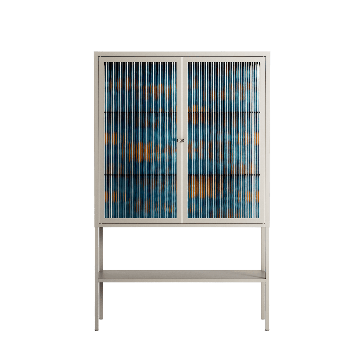 Bellis Bounty Blue - Loft Cabinet - Amy Suther - Pebble - Reeded glass