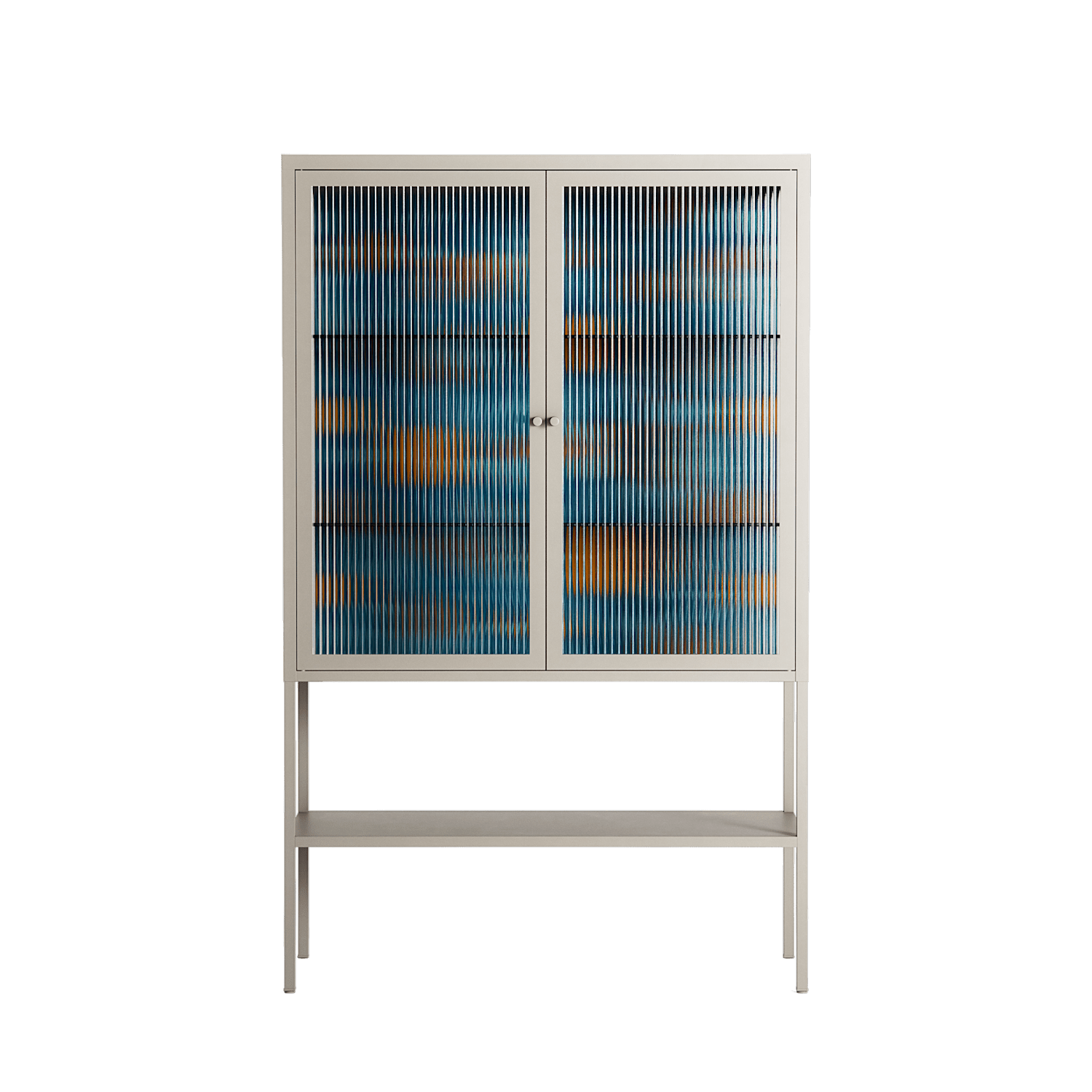 Bellis Bounty Blue - Loft Cabinet - Amy Suther - Pebble - Reeded glass