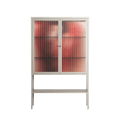 Red 2 - Loft Cabinet - Nadia Ryder - Pebble - Reeded glass