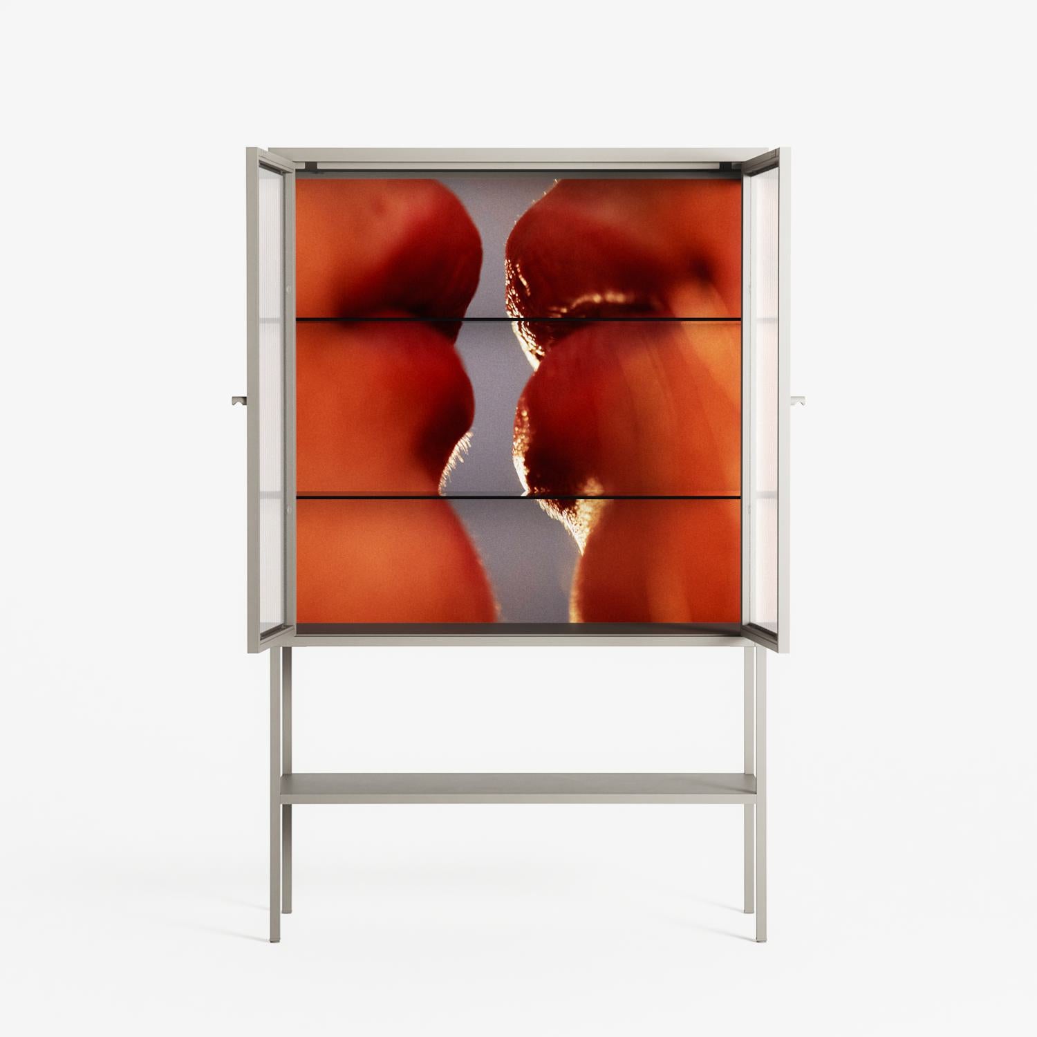 The Art Of Kissing 2 - Loft Cabinet - Nadia Ryder - Pebble - Reeded glass