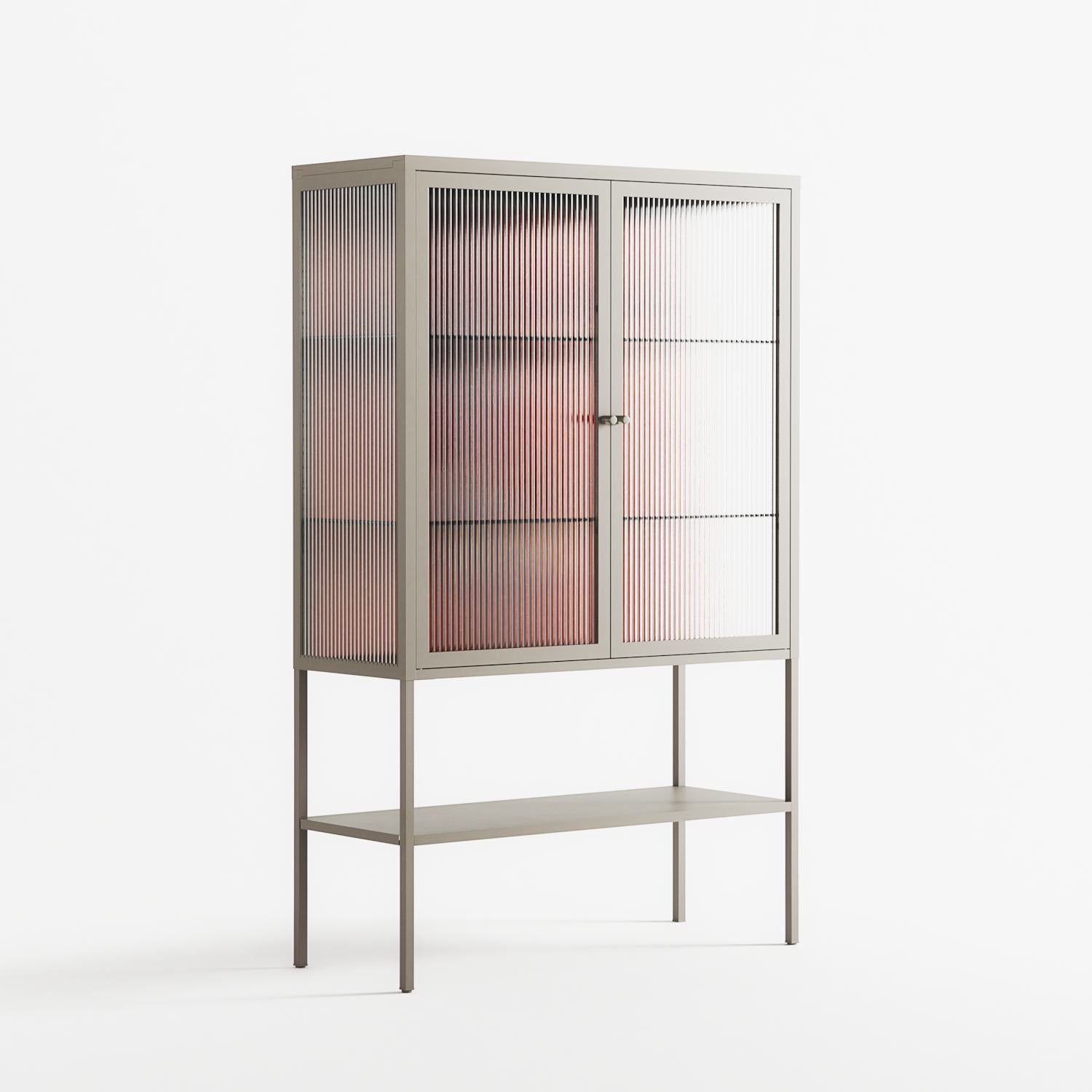 The Art Of Kissing 2 - Loft Cabinet - Nadia Ryder - Pebble - Reeded glass