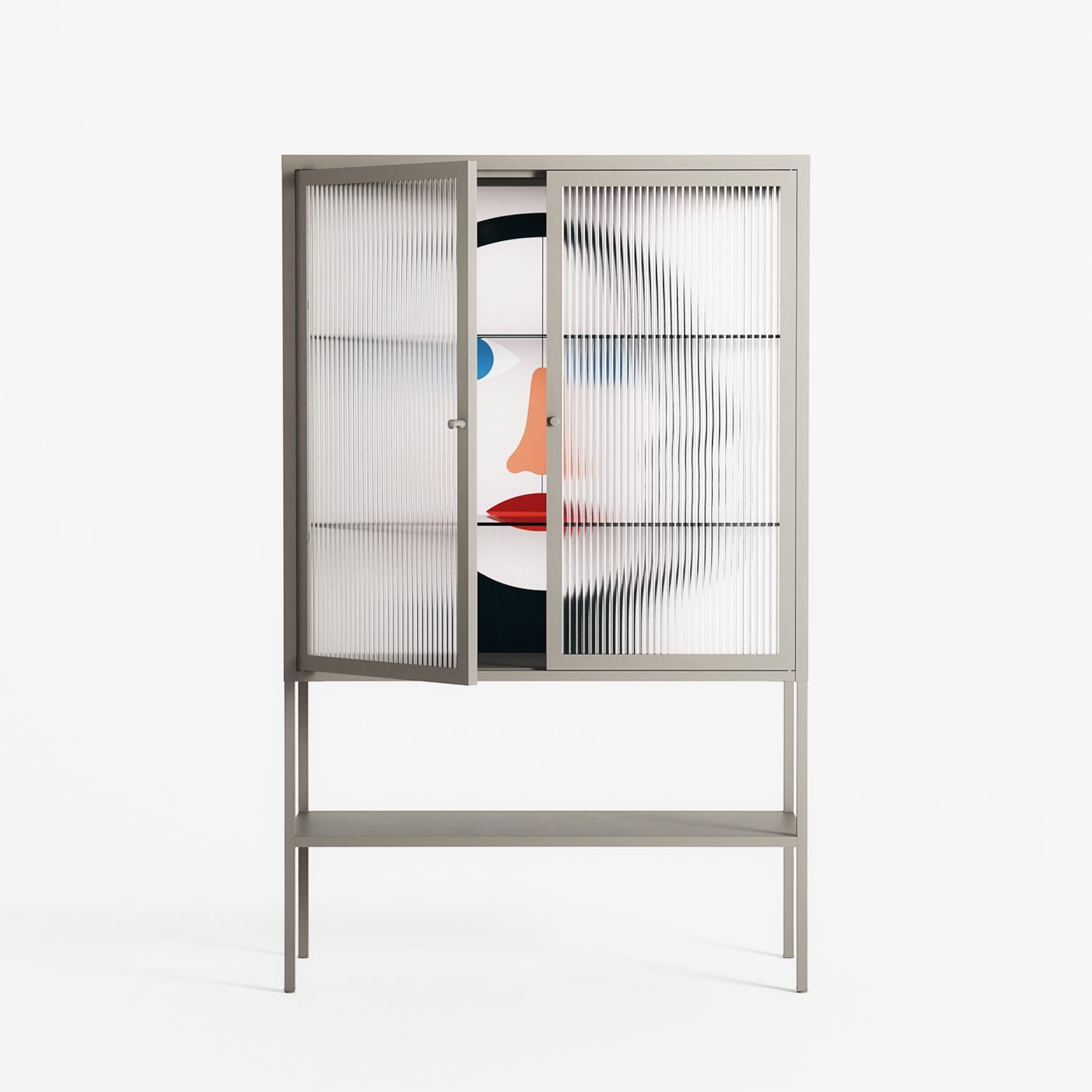 En_Suspend - Loft Cabinet - David Vanadia - Pebble - Reeded glass