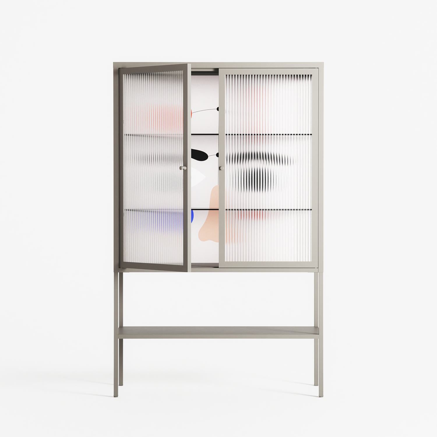 Équilibré - Loft Cabinet - David Vanadia - Pebble - Reeded glass