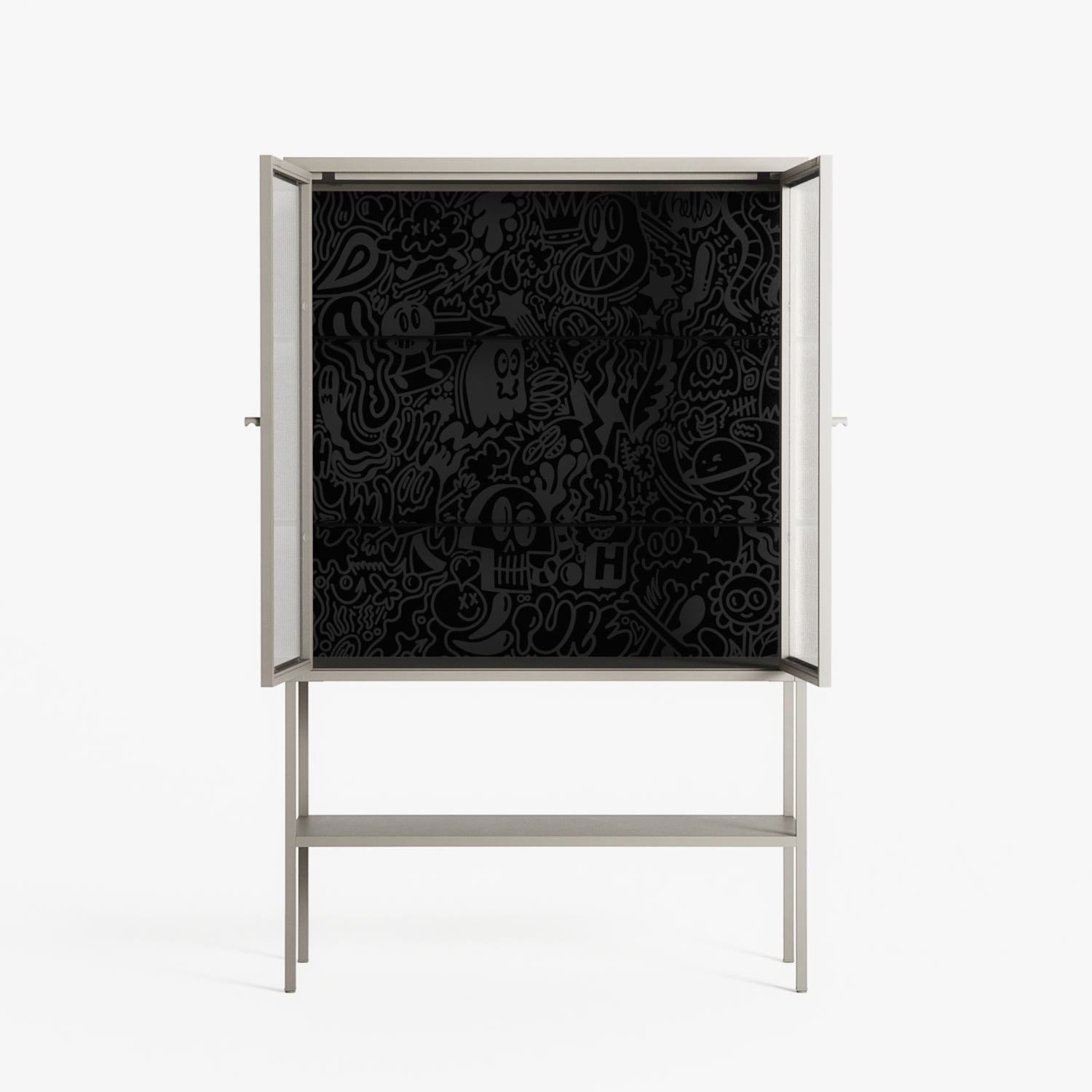 The Single Color - Loft Cabinet - Craig Watkins - Pebble - Reeded glass