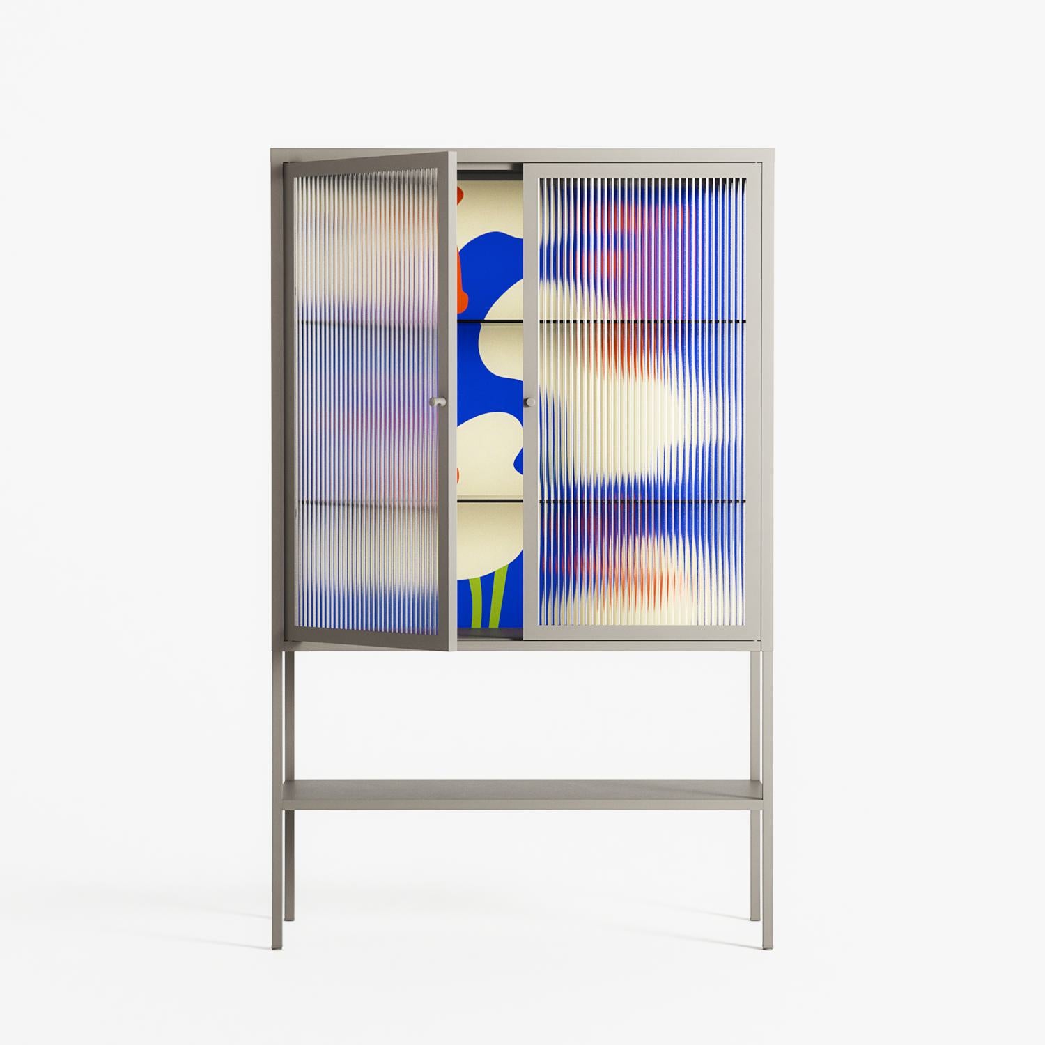 Meadow - Loft Cabinet - Magda March - Pebble - Reeded glass