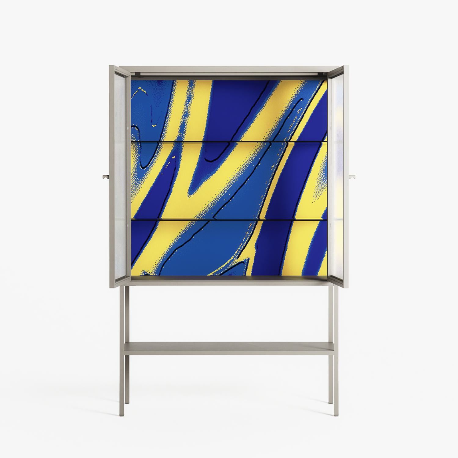 Blue Gale - Loft Cabinet - Oluwasheyi Adebayo - Pebble - Reeded glass