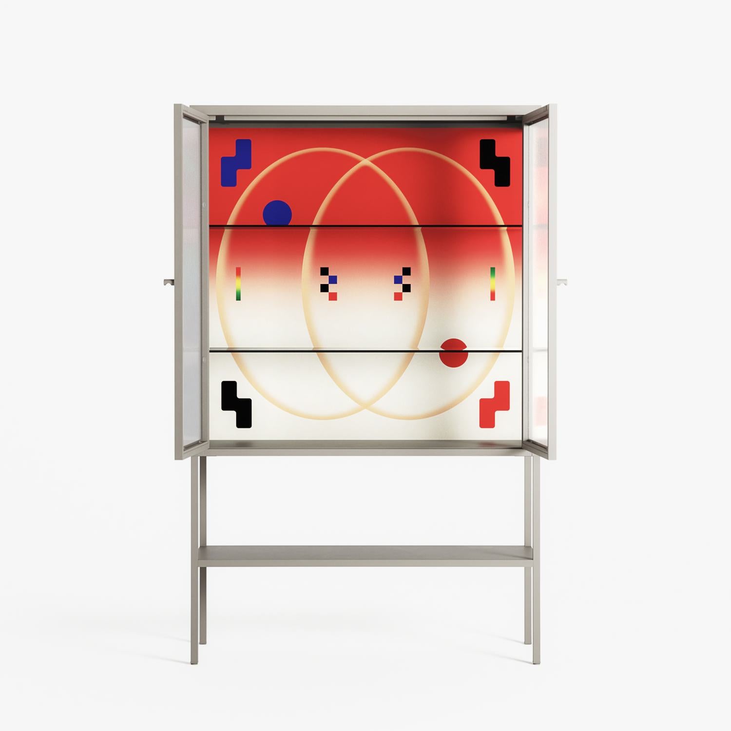 Parallel Mirage - Loft Cabinet - Oluwasheyi Adebayo - Pebble - Reeded glass