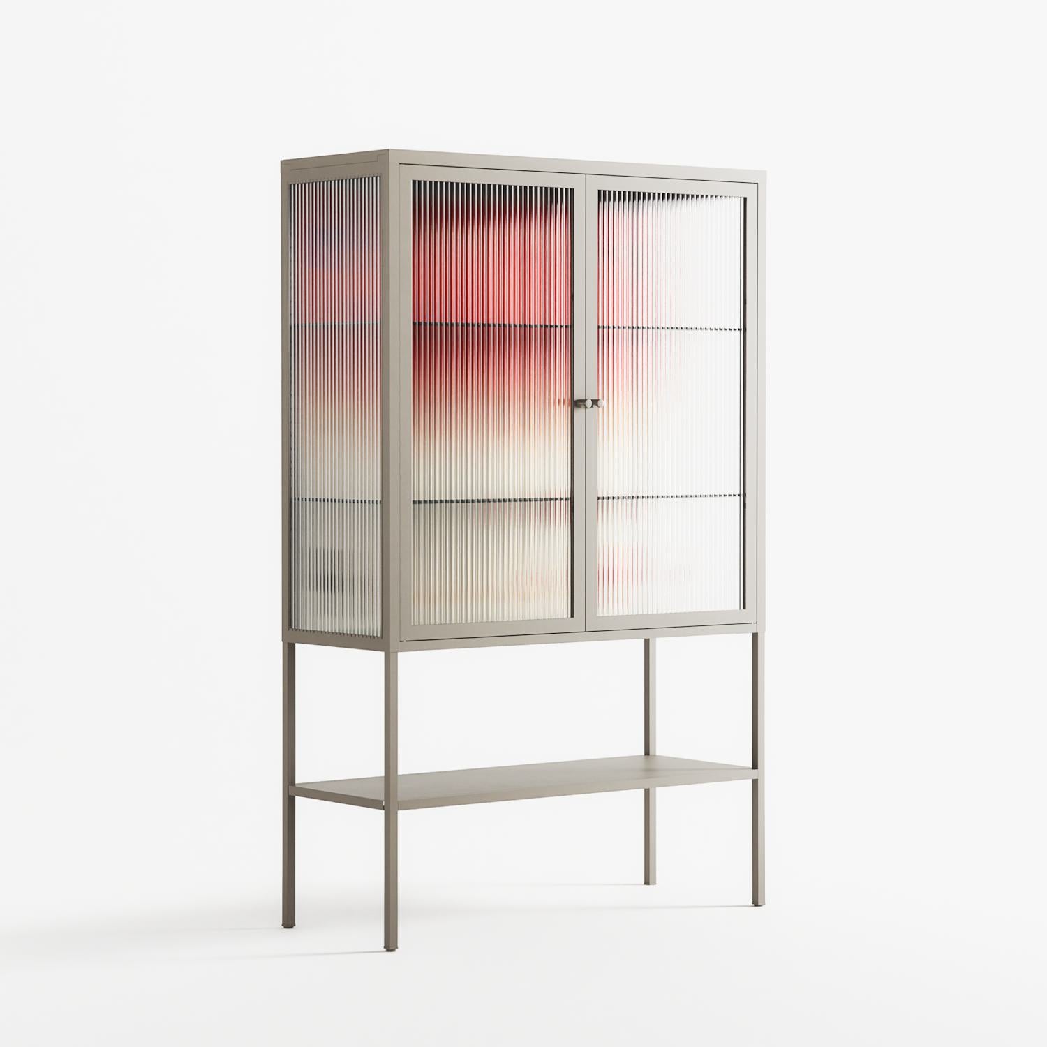 Parallel Mirage - Loft Cabinet - Oluwasheyi Adebayo - Pebble - Reeded glass