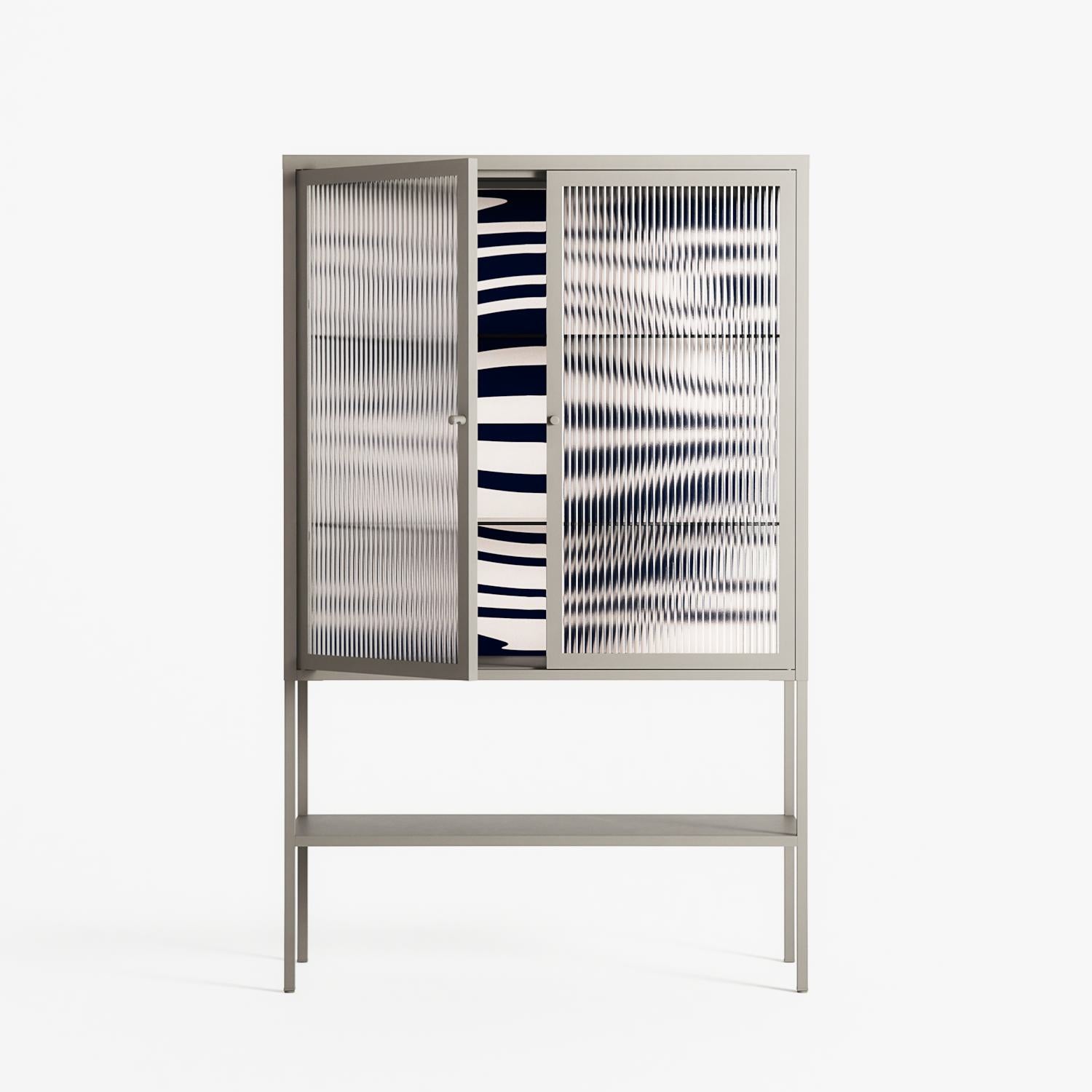 Wave Lens - Loft Cabinet - Oluwasheyi Adebayo - Pebble - Reeded glass