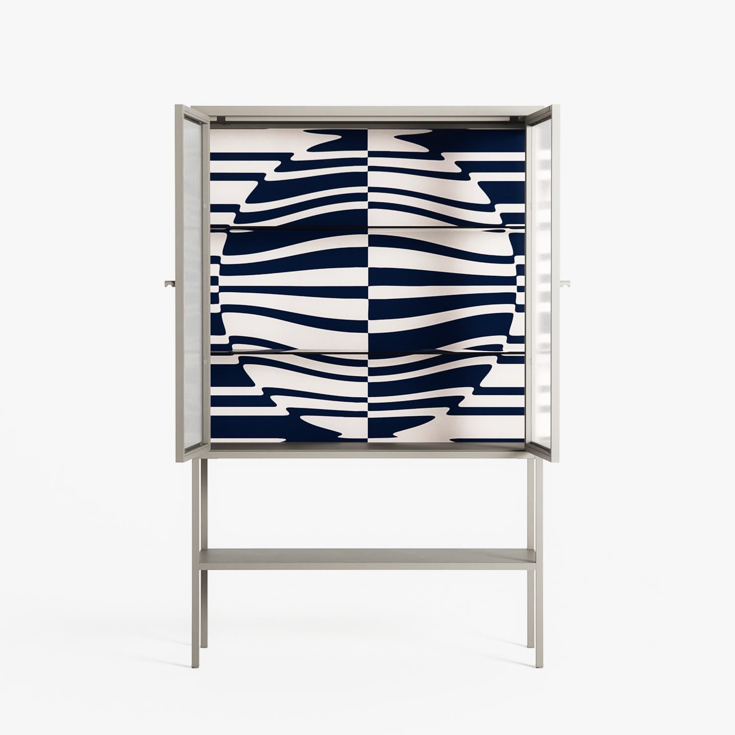 Wave Lens - Loft Cabinet - Oluwasheyi Adebayo - Pebble - Reeded glass