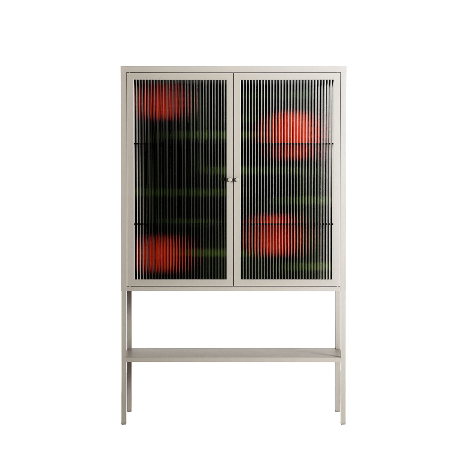Floral Pipes - Loft Cabinet - Kristin Eriksson - Pebble - Reeded glass