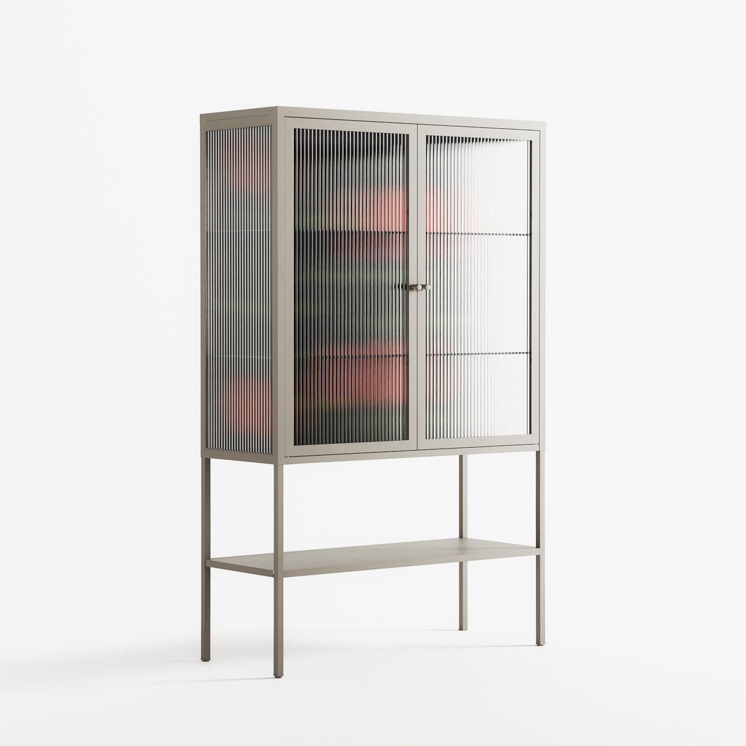 Floral Pipes - Loft Cabinet - Kristin Eriksson - Pebble - Reeded glass
