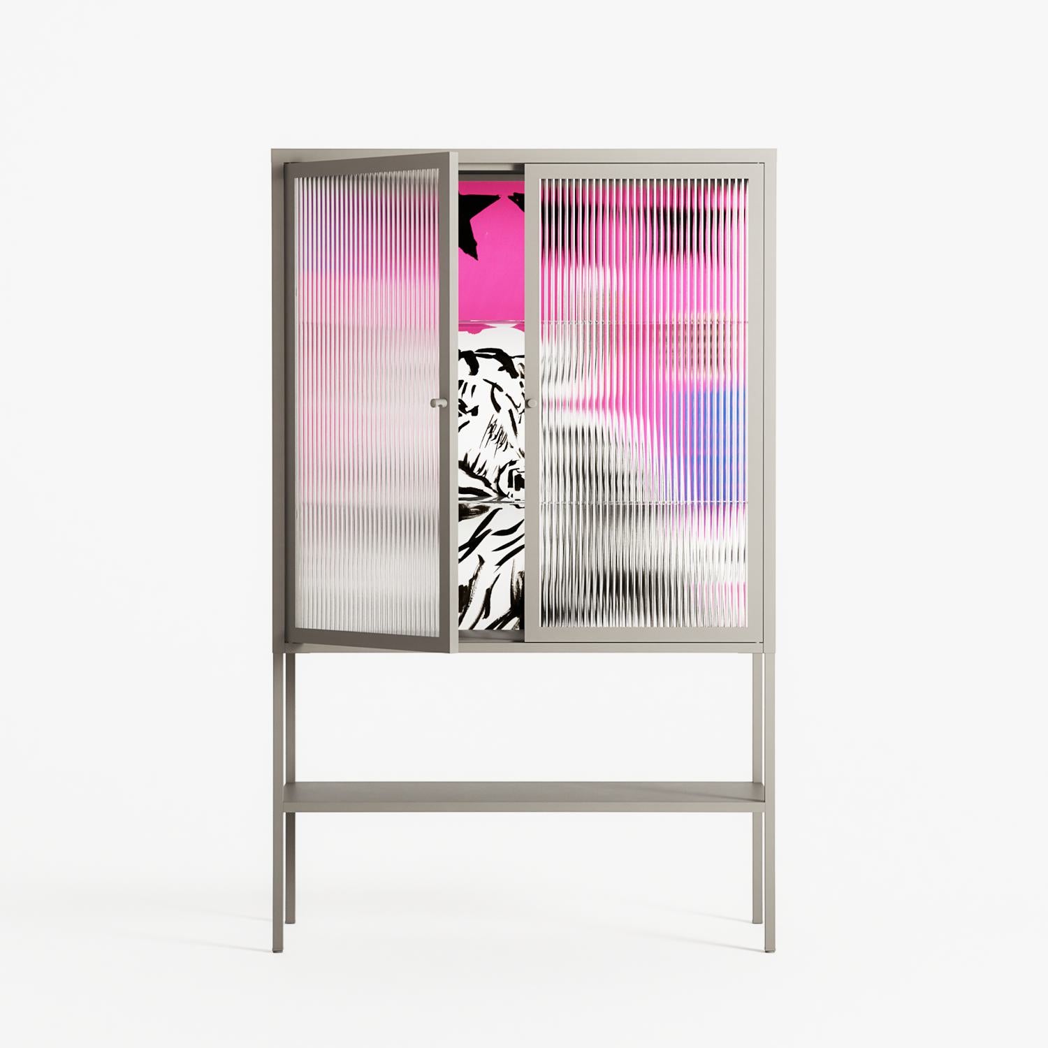 The Ringmaster - Loft Cabinet - Caitlin Flood-Molyneux - Pebble - Reeded glass