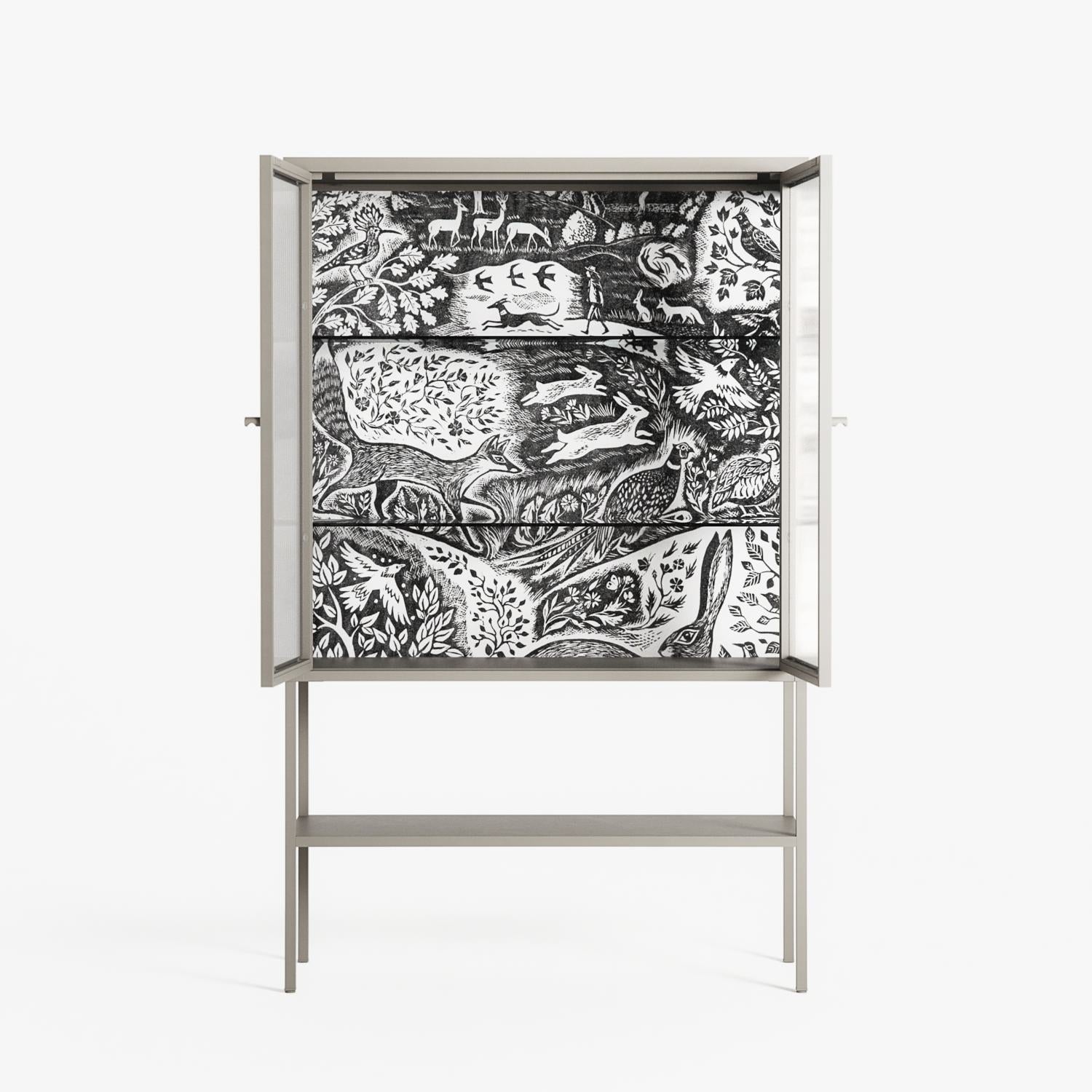 Flight Of Fancy - Loft Cabinet - Diana Catchpole - Pebble - Reeded glass