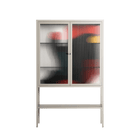 Plume - Loft Cabinet - Rikki Hewitt - Pebble - Reeded glass