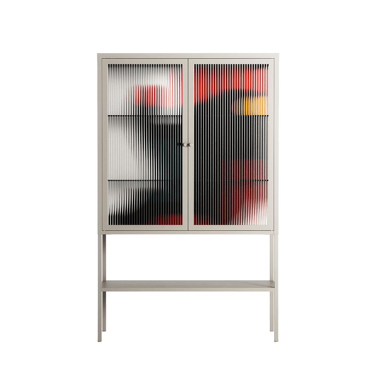 Plume - Loft Cabinet - Rikki Hewitt - Pebble - Reeded glass