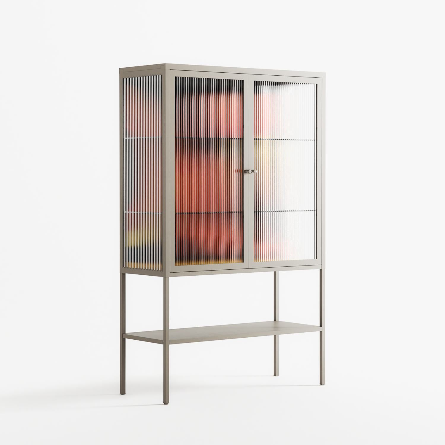 Swift - Loft Cabinet - Rikki Hewitt - Pebble - Reeded glass
