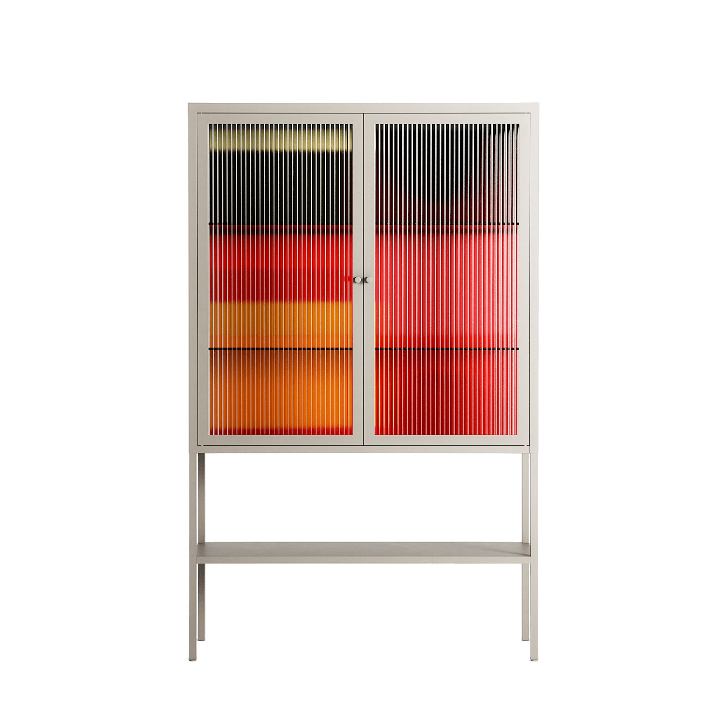Turnstile - Loft Cabinet - Rikki Hewitt - Pebble - Reeded glass