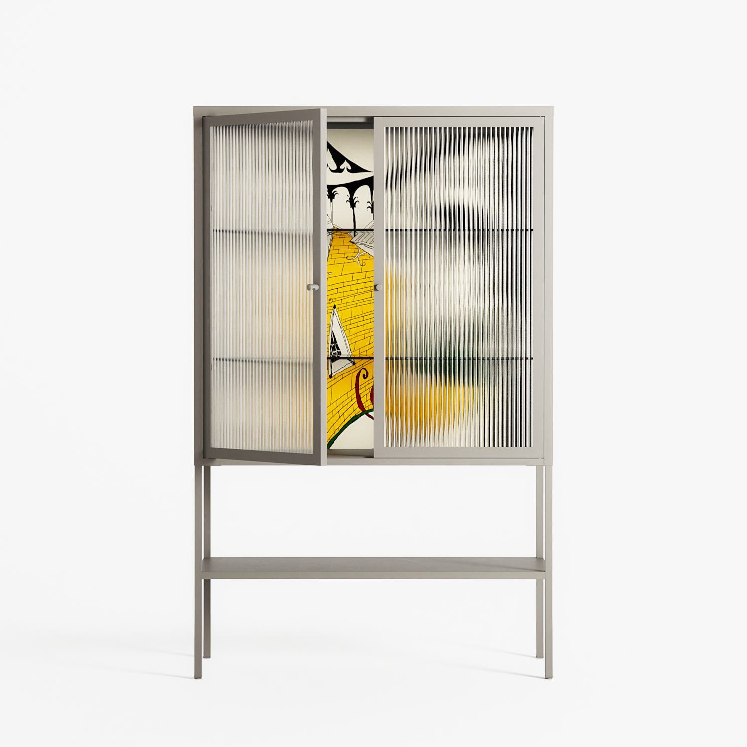 Knights - Loft Cabinet - Naia Escribano - Pebble - Reeded glass