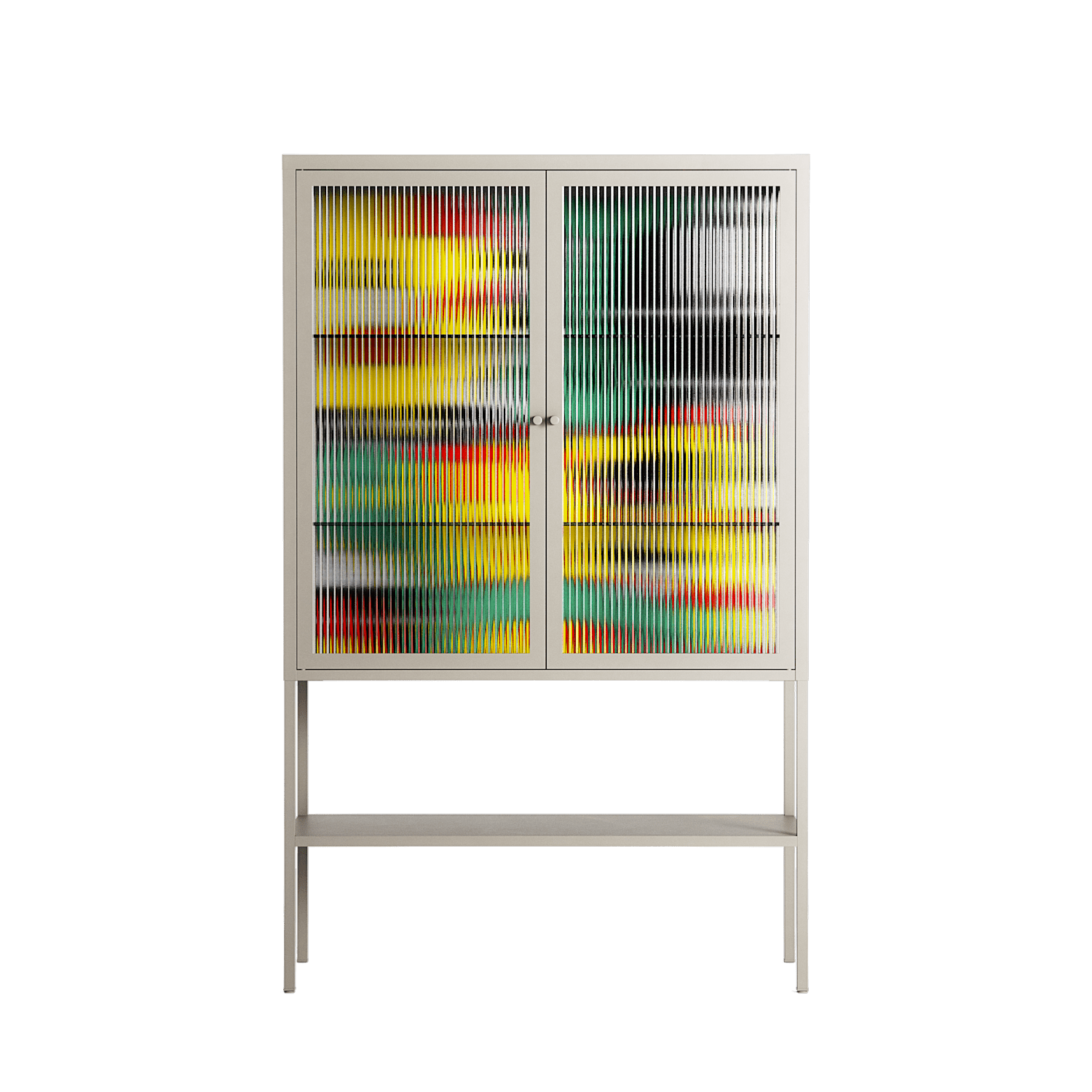Maps - Loft Cabinet - Naia Escribano - Pebble - Reeded glass