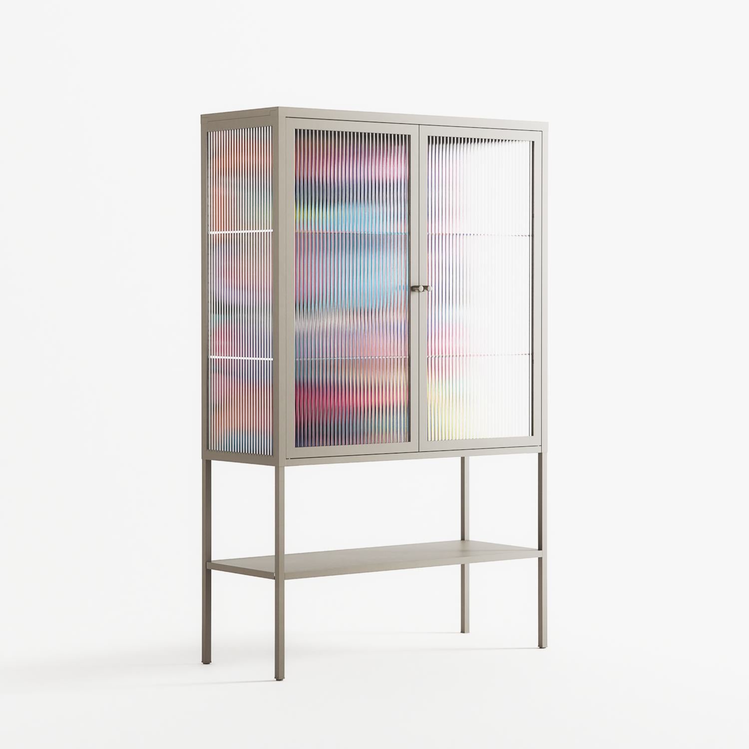 Sansone - Loft Cabinet - Maddalena Fanfani - Pebble - Reeded glass