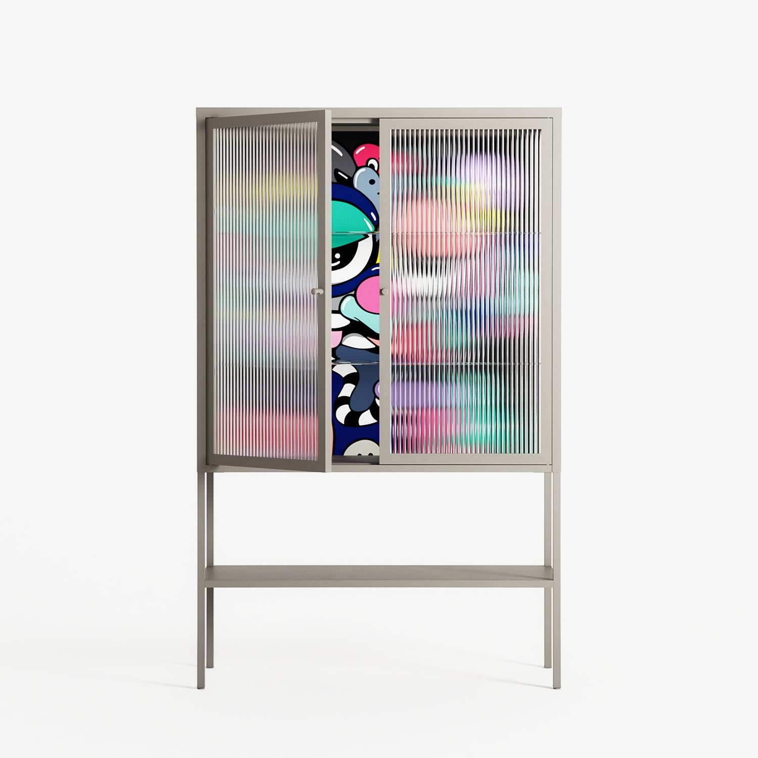 Bobsan - Loft Cabinet - Maddalena Fanfani - Pebble - Reeded glass