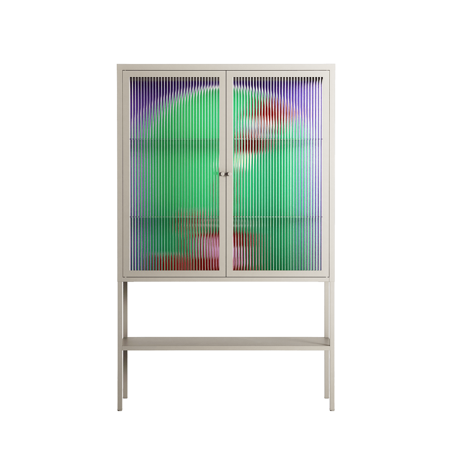 Negroni - Loft Cabinet - Mathilda Kienast - Pebble - Reeded glass