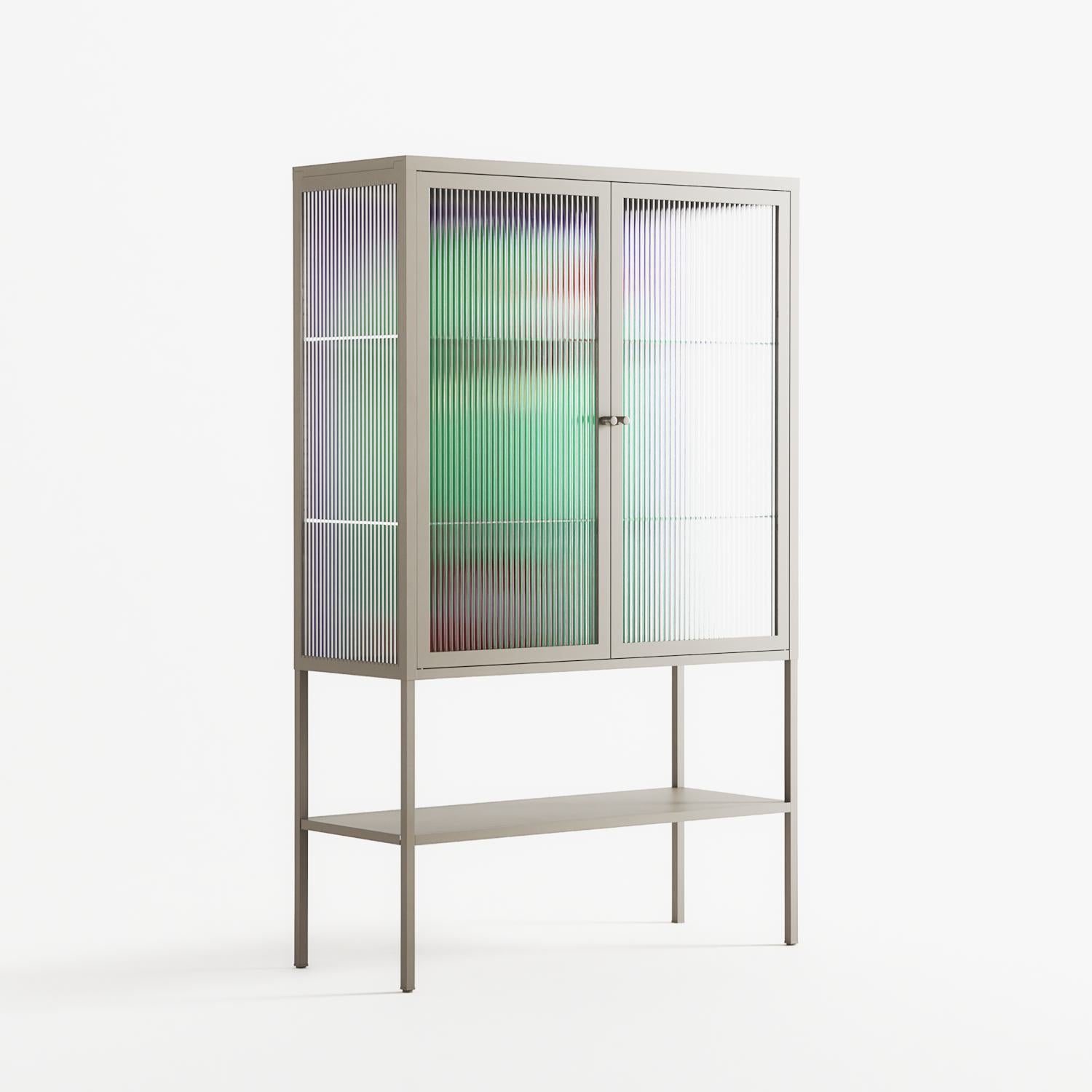 Negroni - Loft Cabinet - Mathilda Kienast - Pebble - Reeded glass