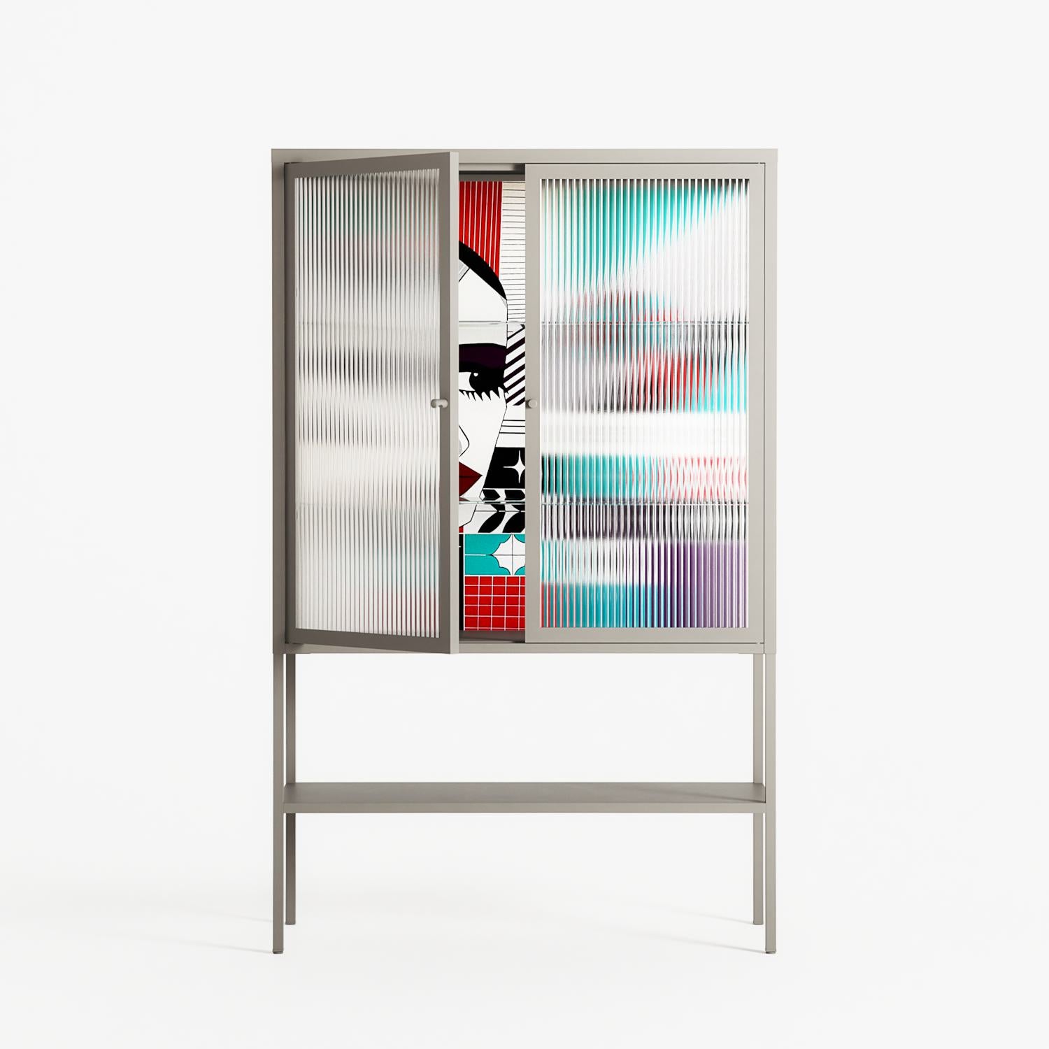 The Dessolution - Loft Cabinet - Mathilda Kienast - Pebble - Reeded glass