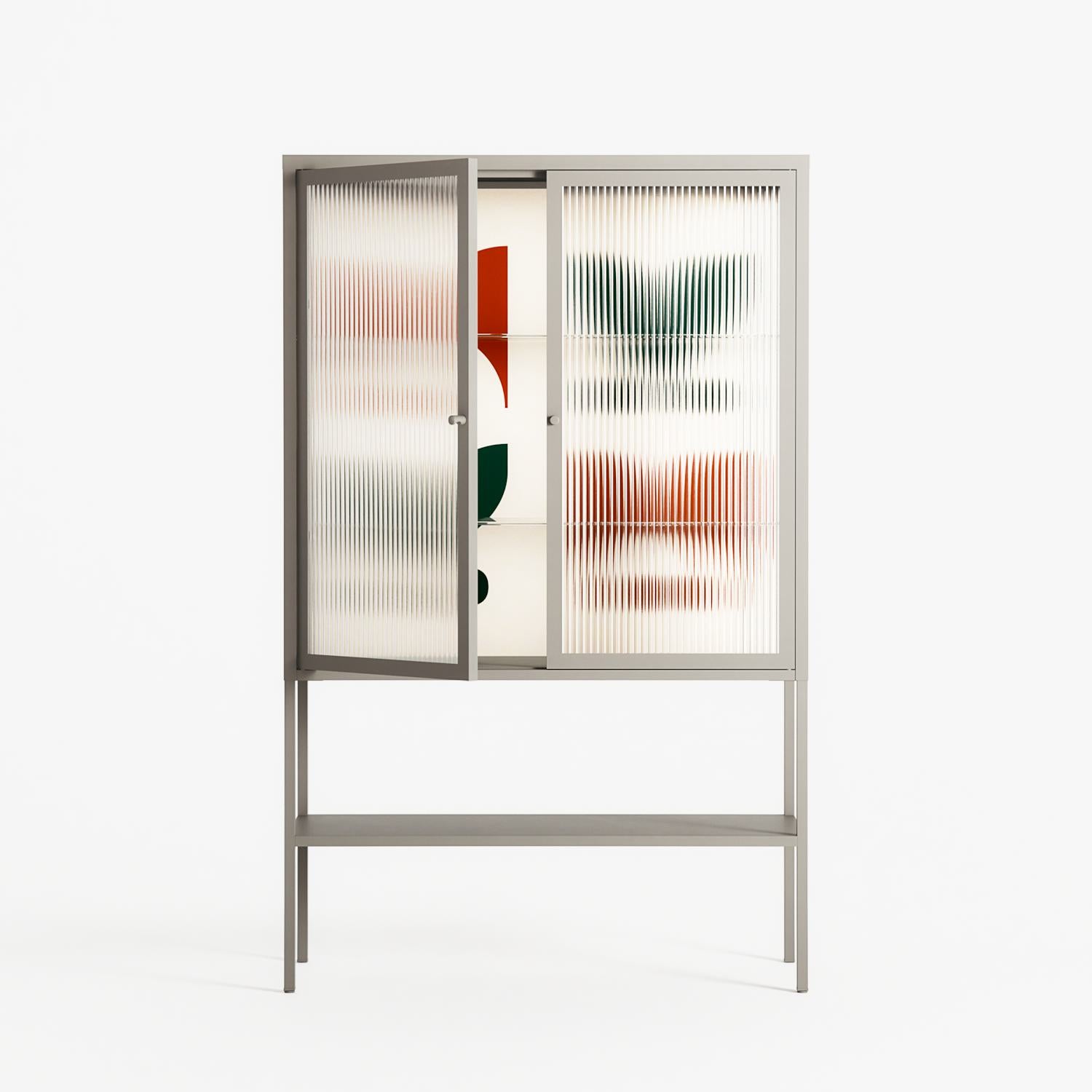 Curious Creatures - Loft Cabinet - Ethan Fender - Pebble - Reeded glass