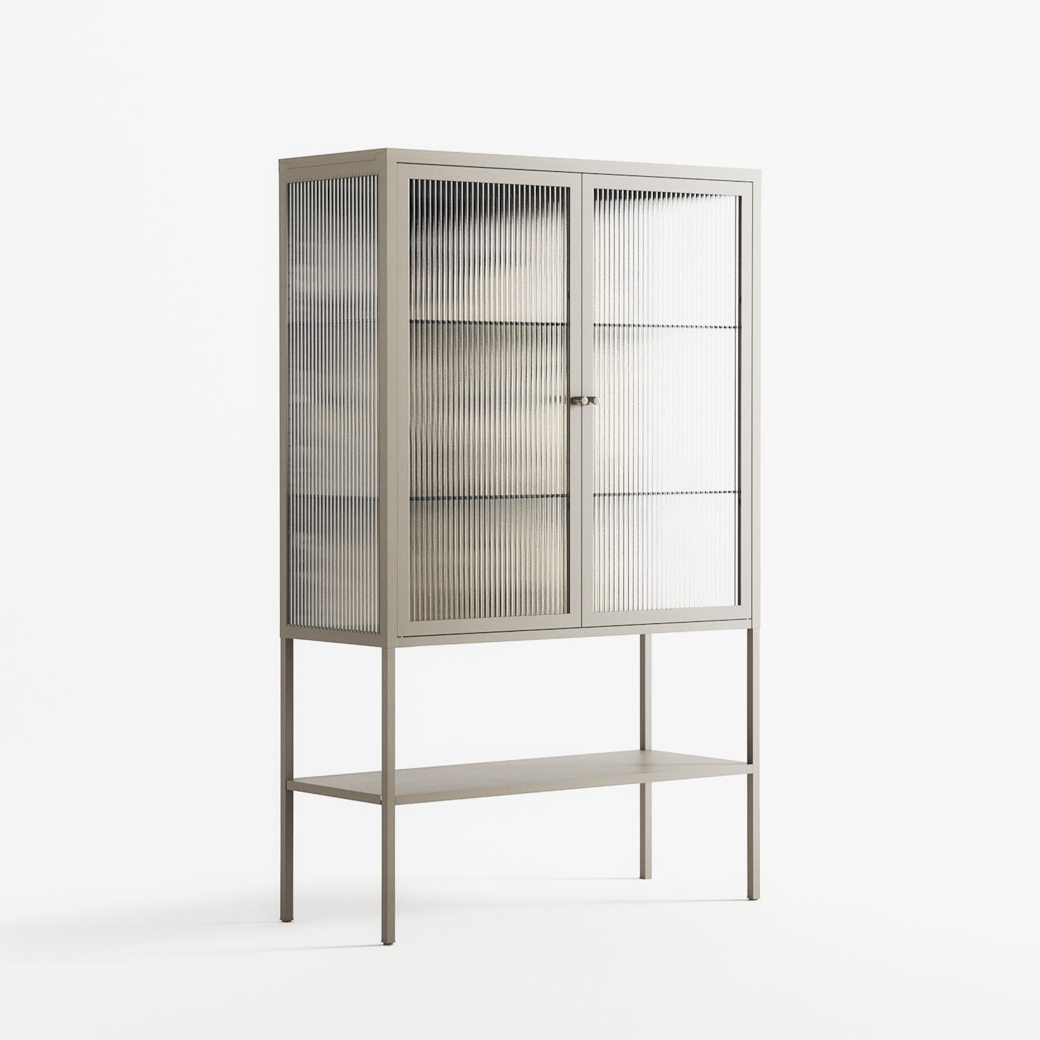Oberon and Elgar - Loft Cabinet - Naia Escribano - Pebble - Reeded glass