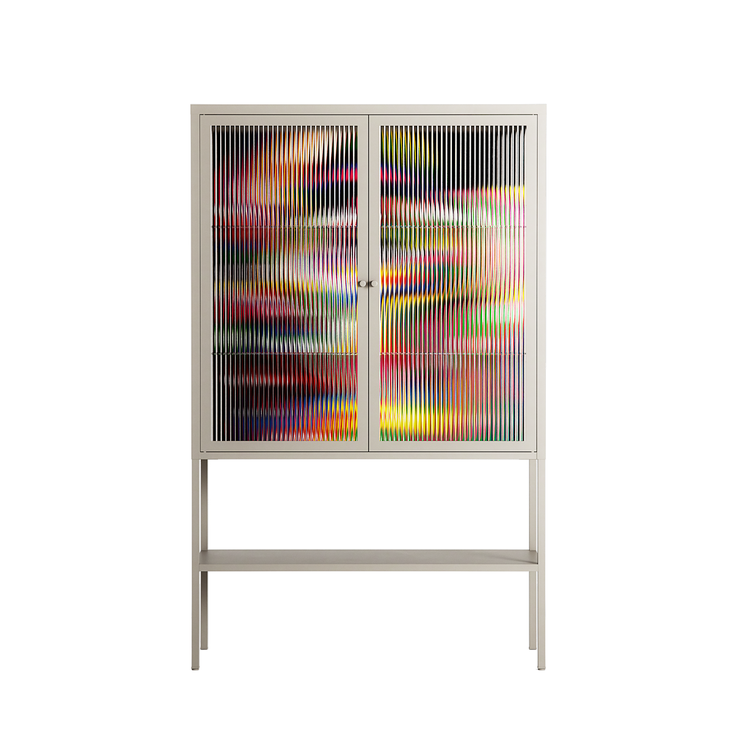 Orbiting Around Herself - Loft Cabinet - Mathilda Kienast - Pebble - Reeded glass