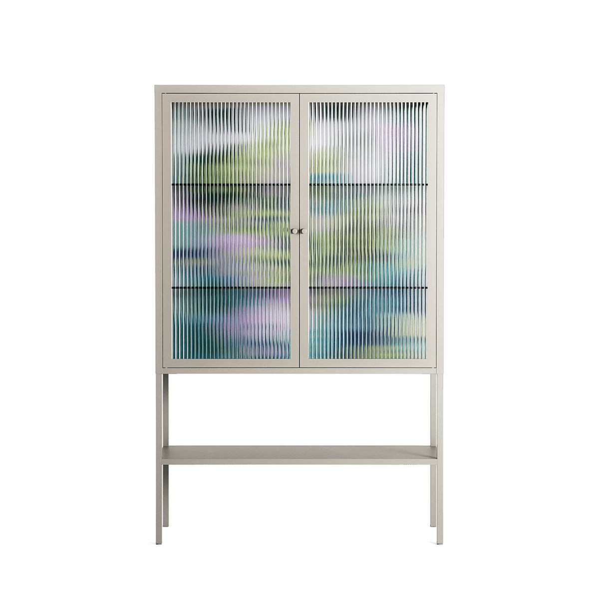 A Bridge Across Time 2 - Loft Cabinet - Nick Liefhebber - Pebble - Reeded glass
