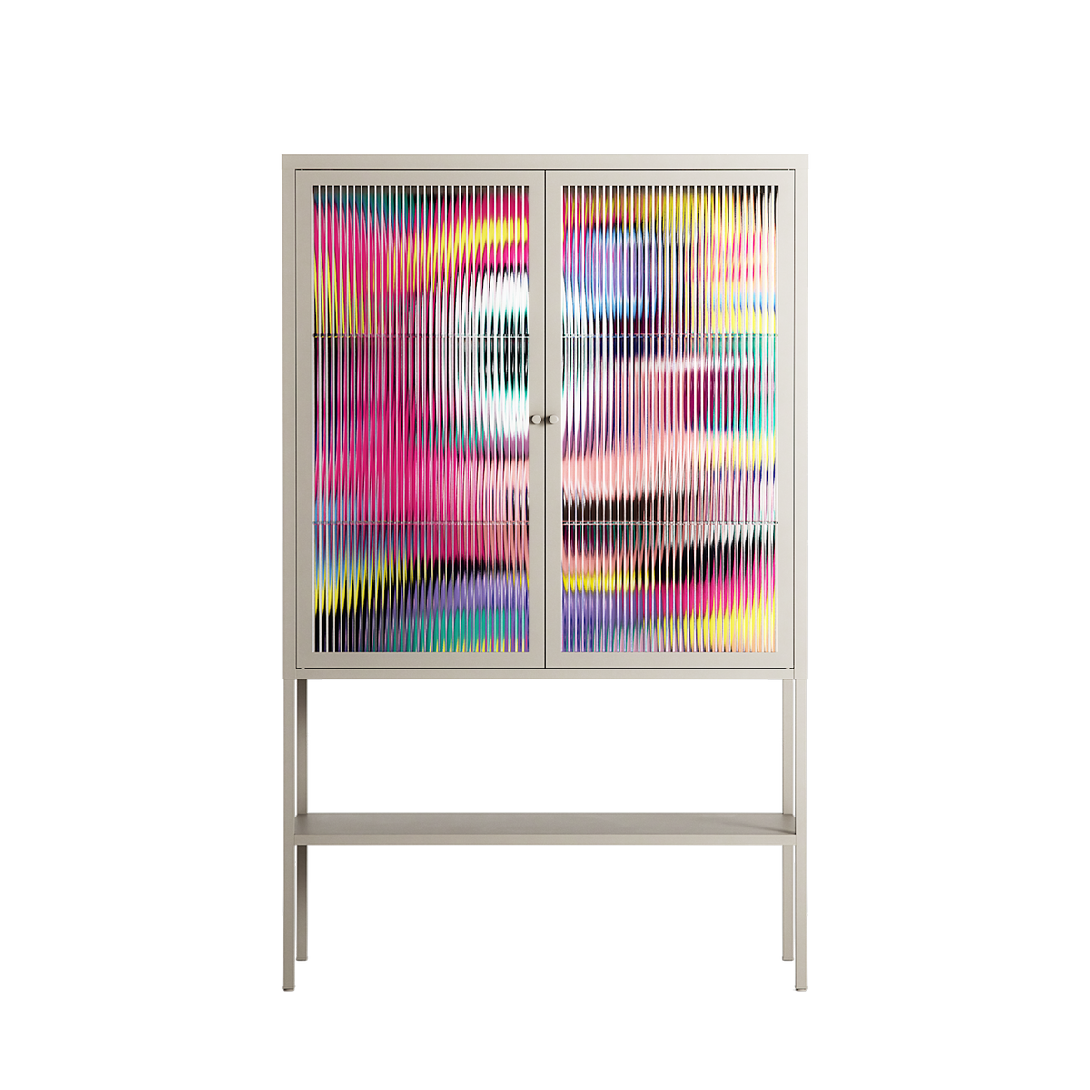 HappyFe - Loft Cabinet - Maddalena Fanfani - Pebble - Reeded glass